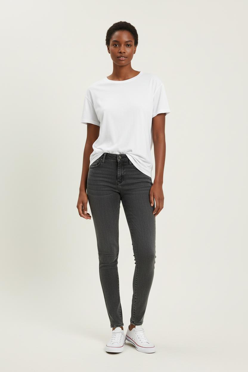 Cropped slim jeans with studs LEVI'S - Seconde main Grey