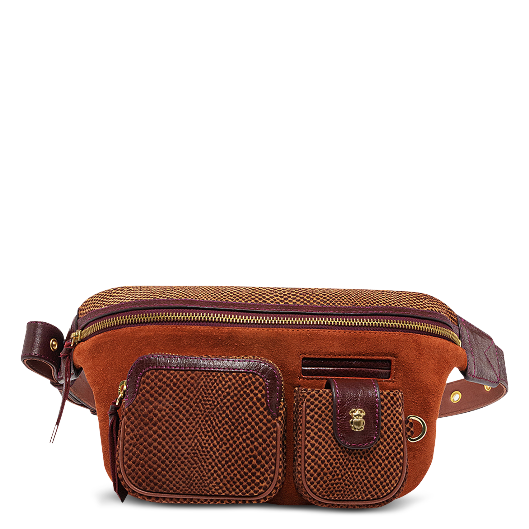 Sac banane en cuir mélangé CLARIS VIROT Rouge