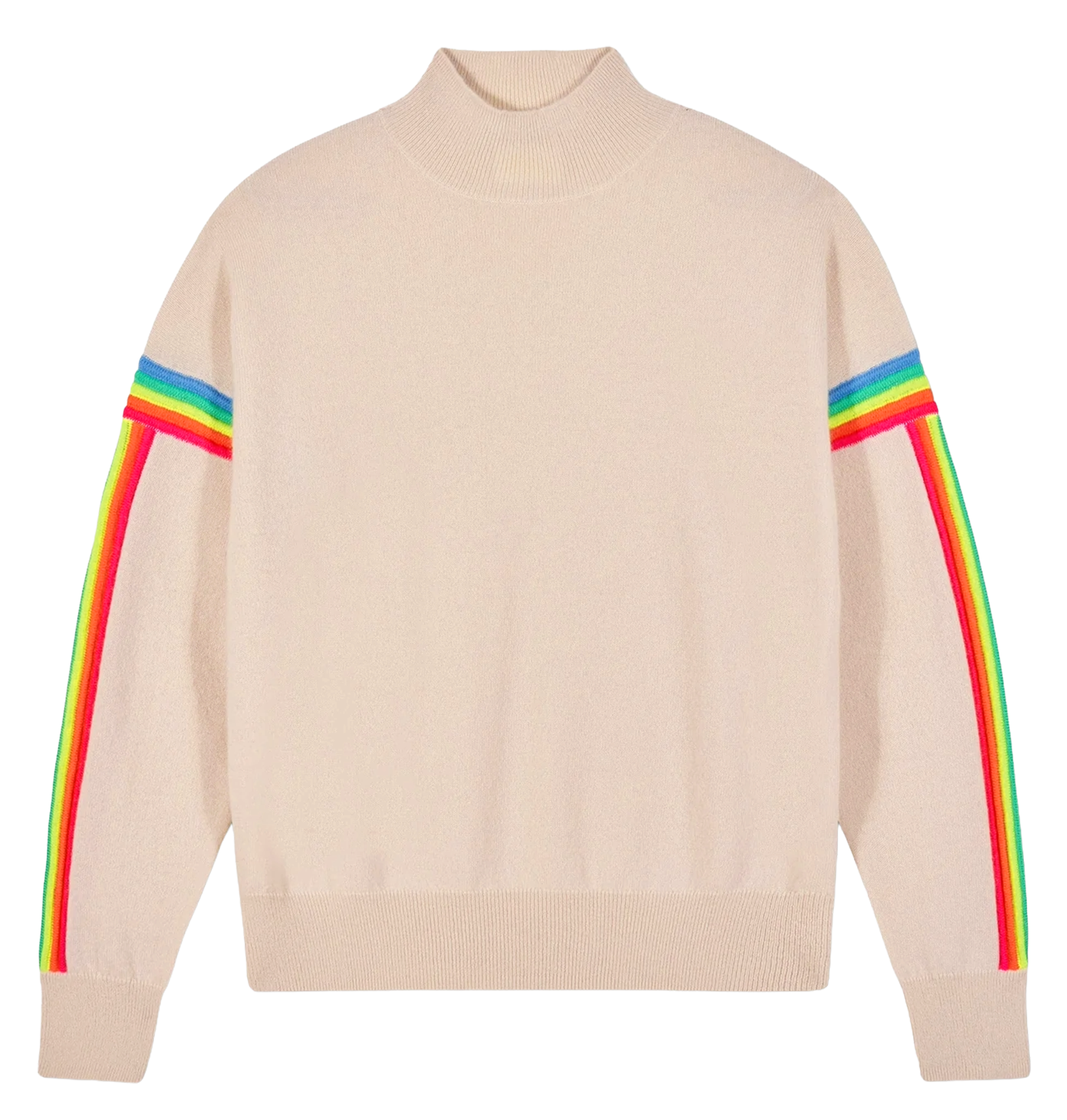 Oversized striped cashmere sweater with batwing sleeves FROM FUTURE Beige