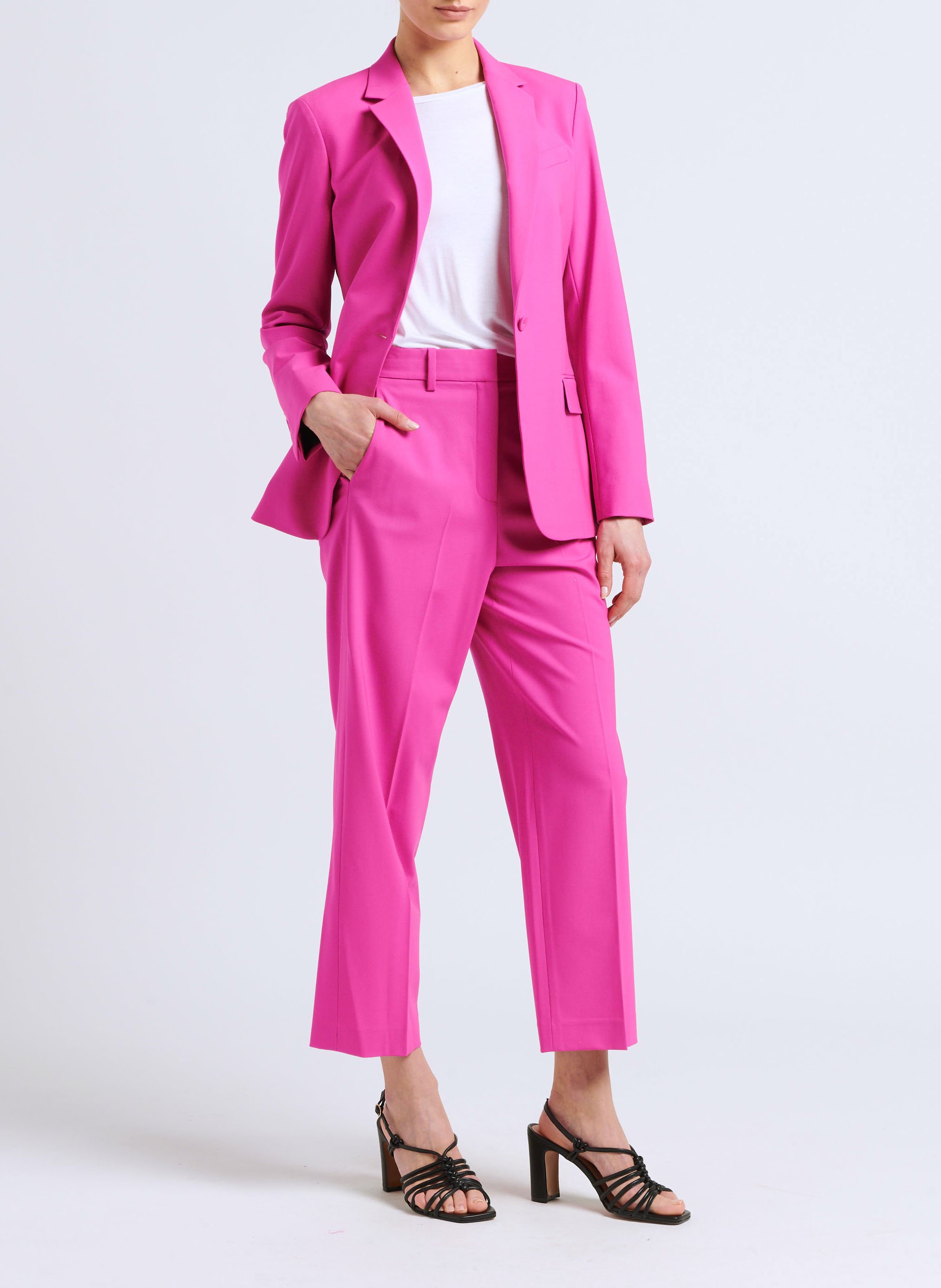 Pleated wool-blend pants THEORY Pink