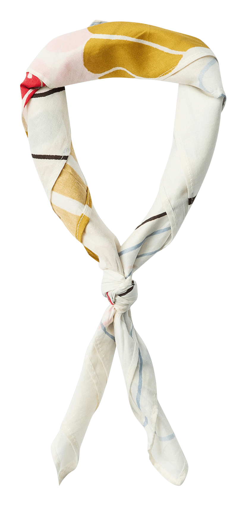 Aclaudie screen-printed silk scarf SELECTED Beige