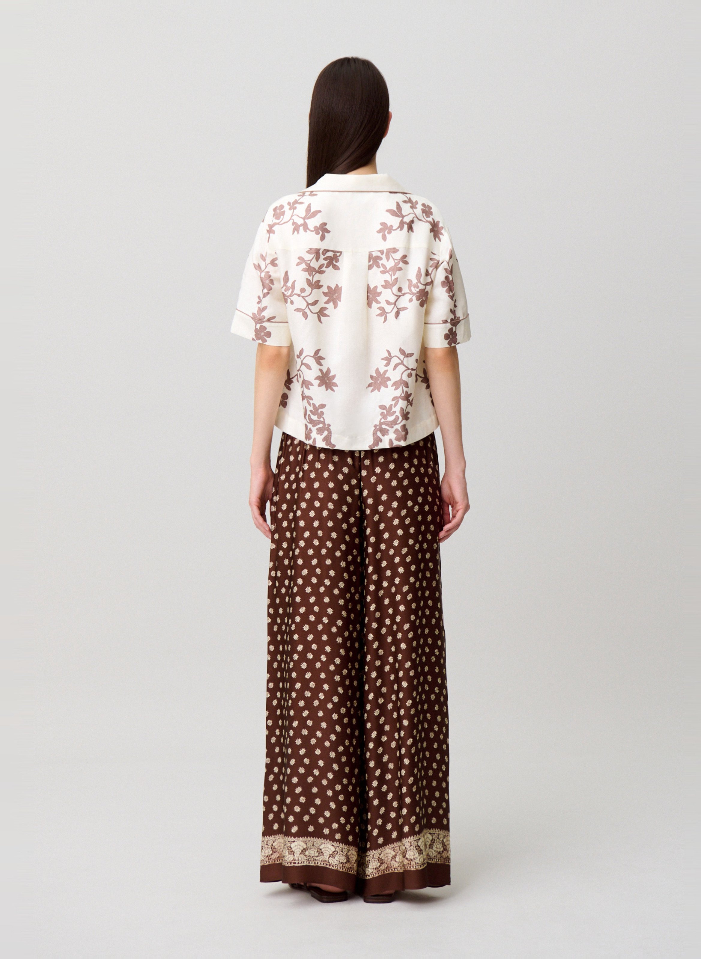 <p>Camisa recta con cuello de sastre estampado</p> CLAUDIE PIERLOT Multicolor