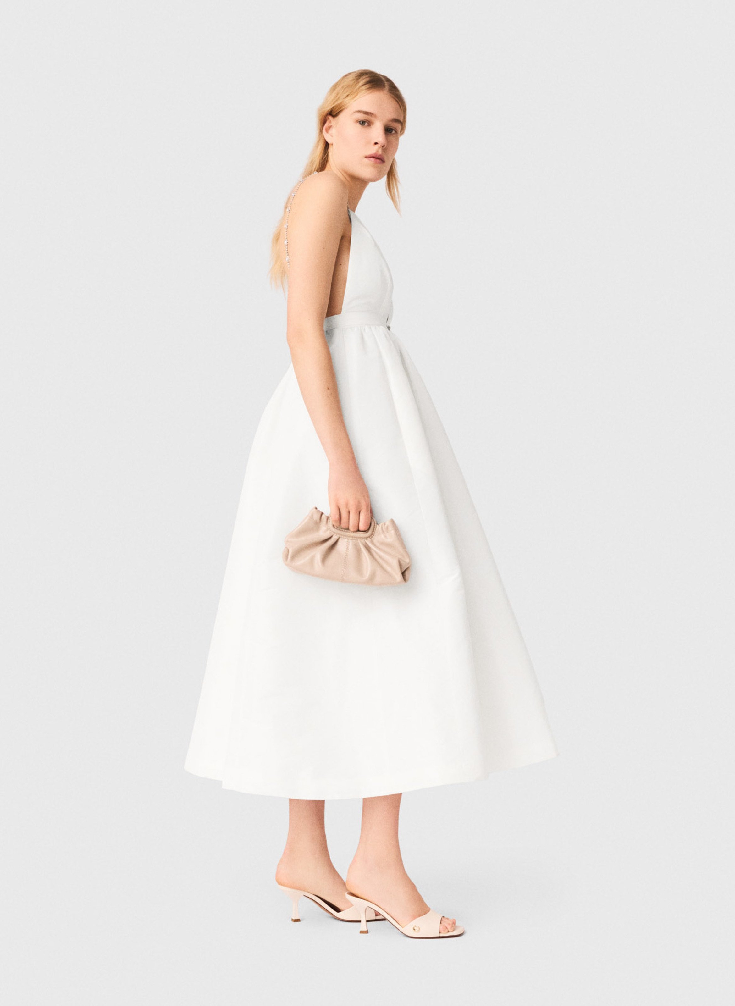 Robe midi cintrée MAJE Blanc