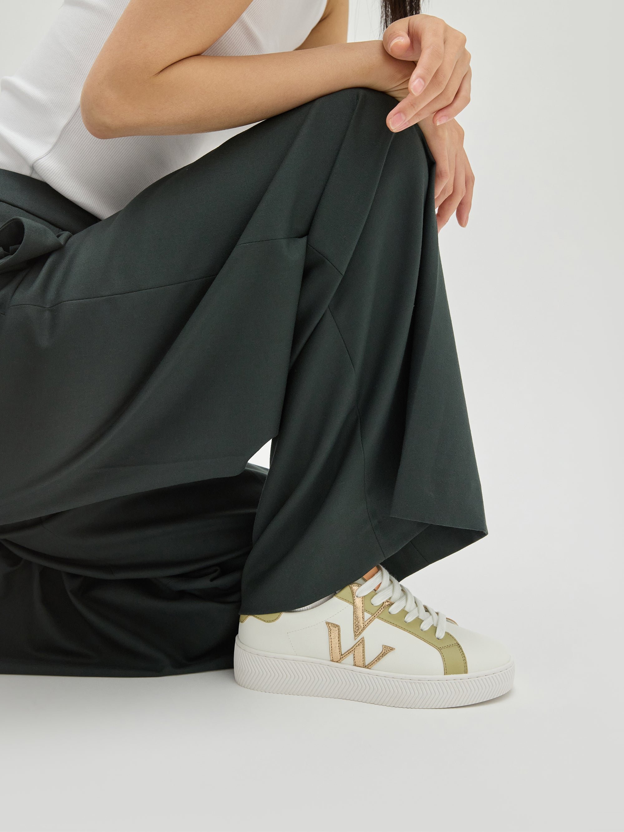 Monogram sneakers with chevron sole. VANESSA WU Green