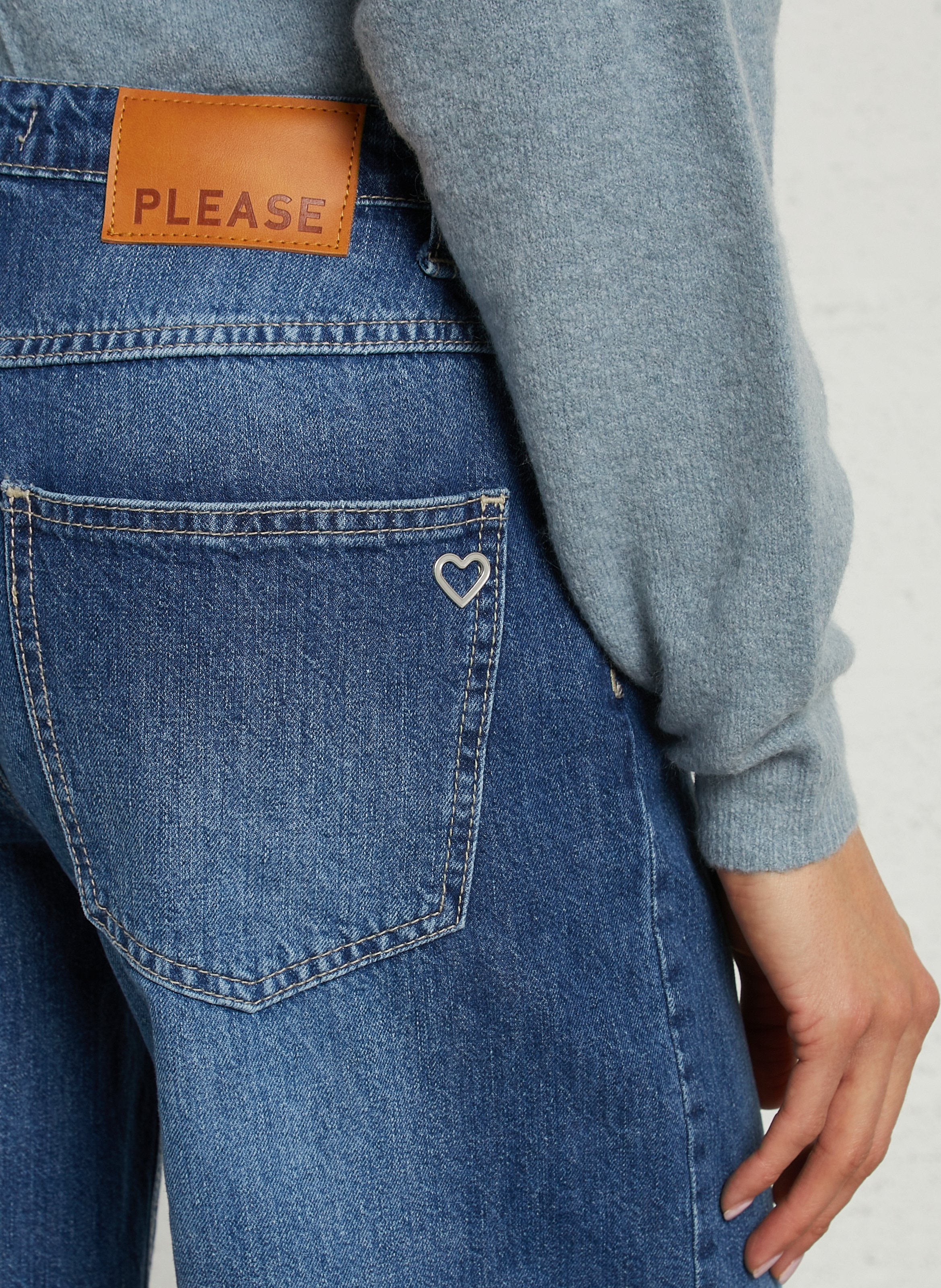 JEan large en coton PLEASE Bleu