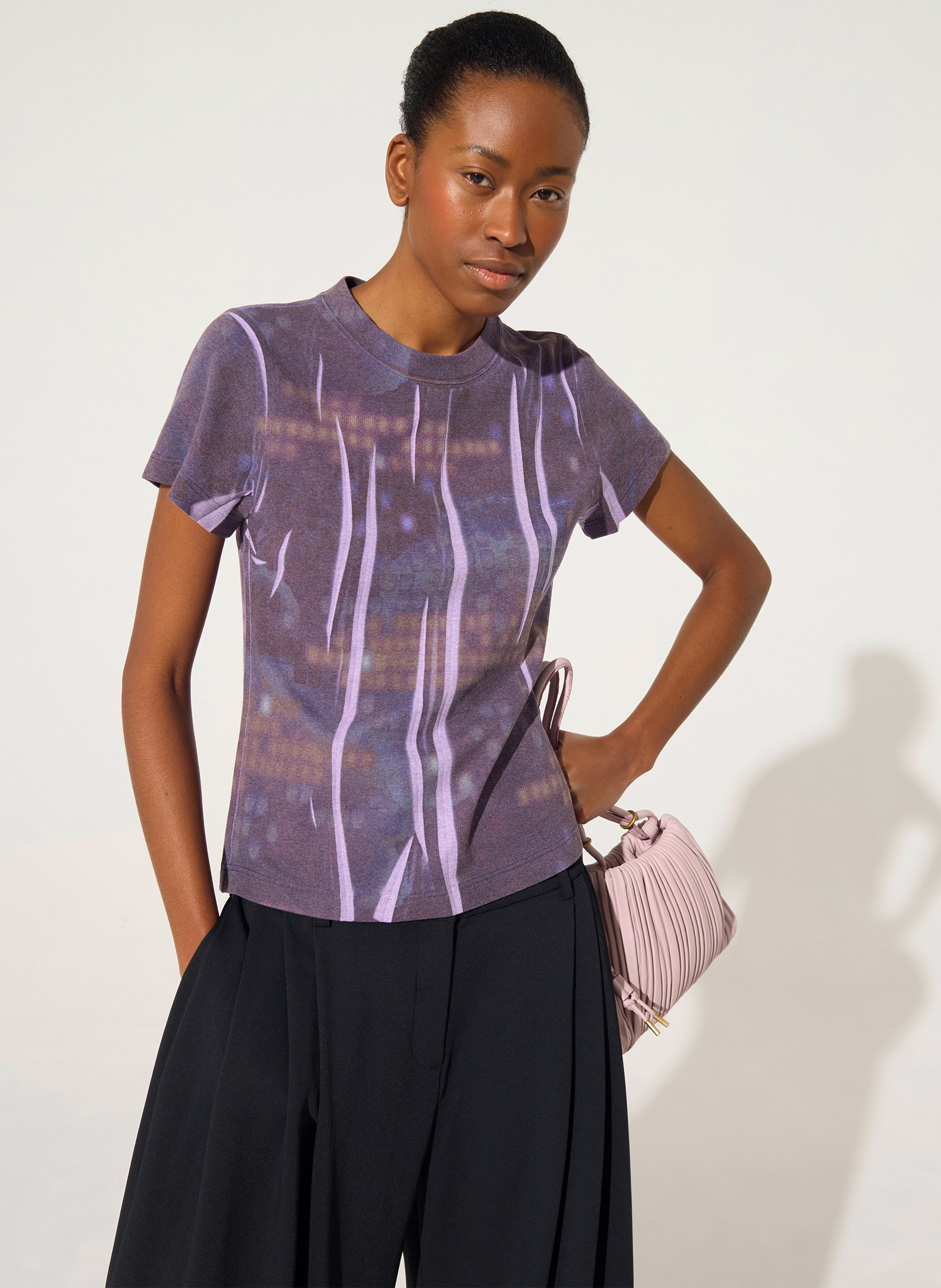 Basic cotton-mix T-shirt COTELAC White