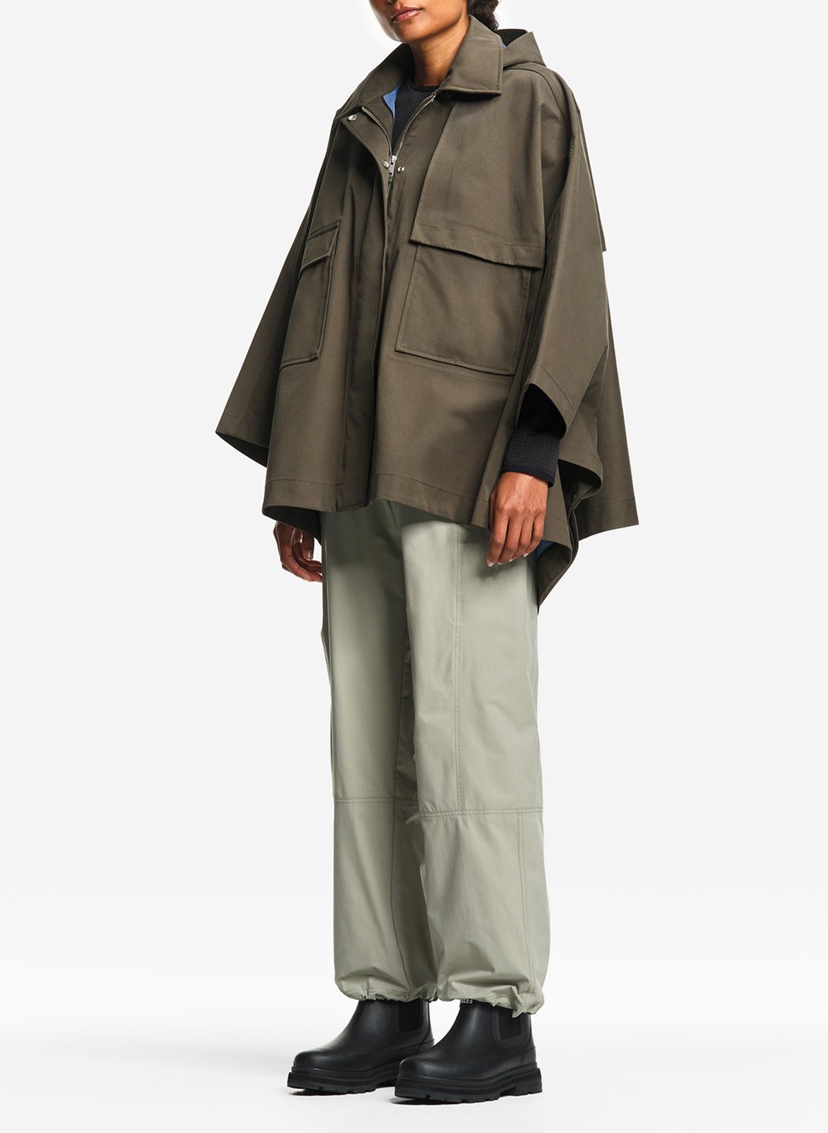Parka ample à capuche unie AIGLE Kaki