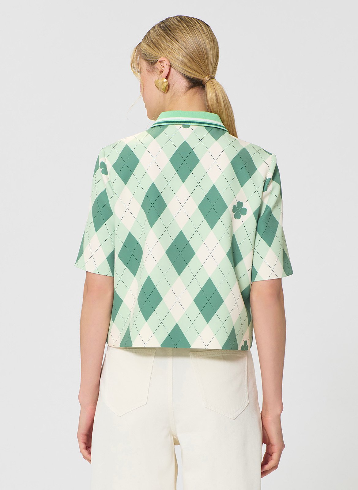 Polo droit col classique imprimé TARA JARMON Vert