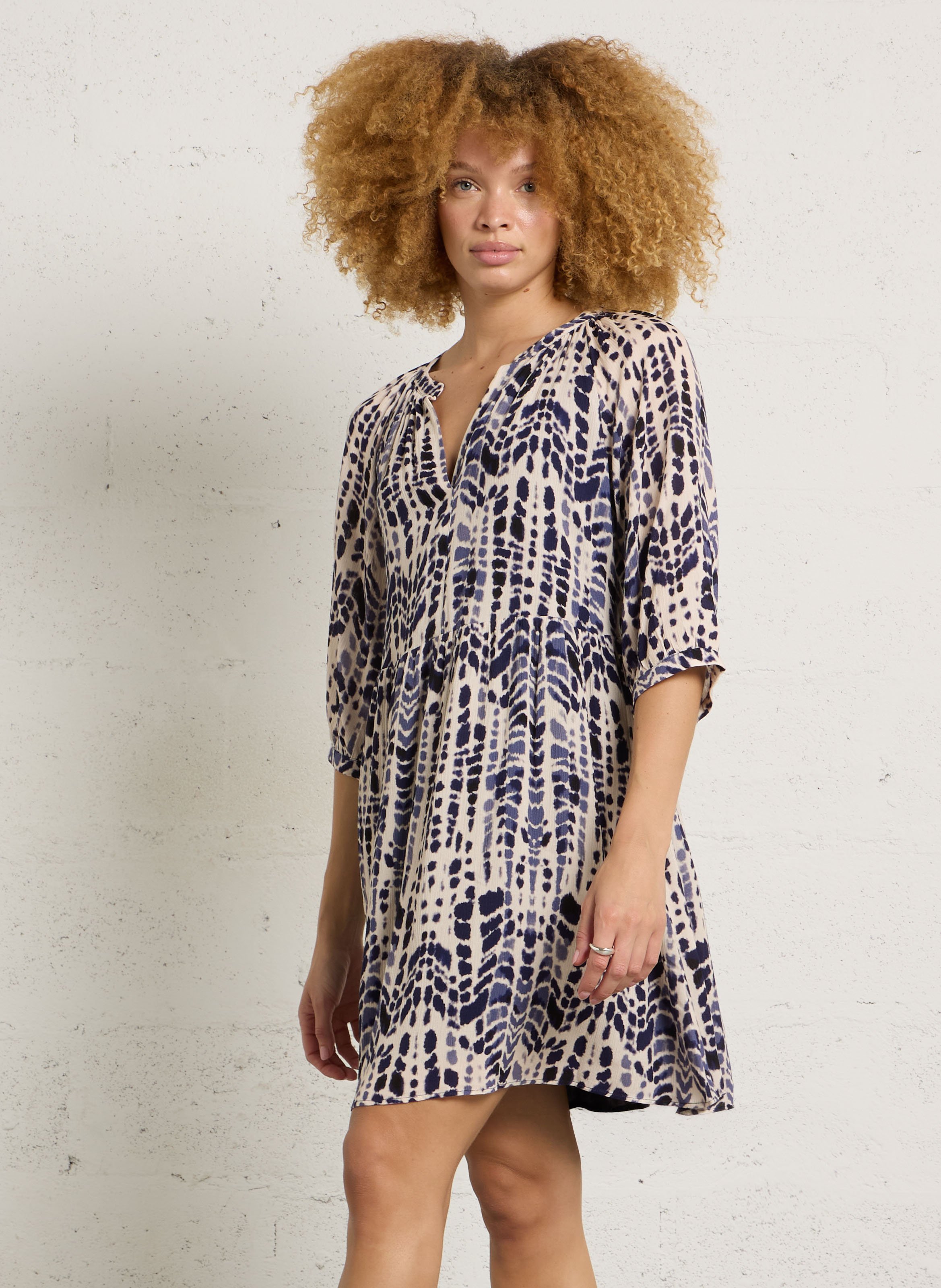 Robe ample imprimée SUD EXPRESS Beige