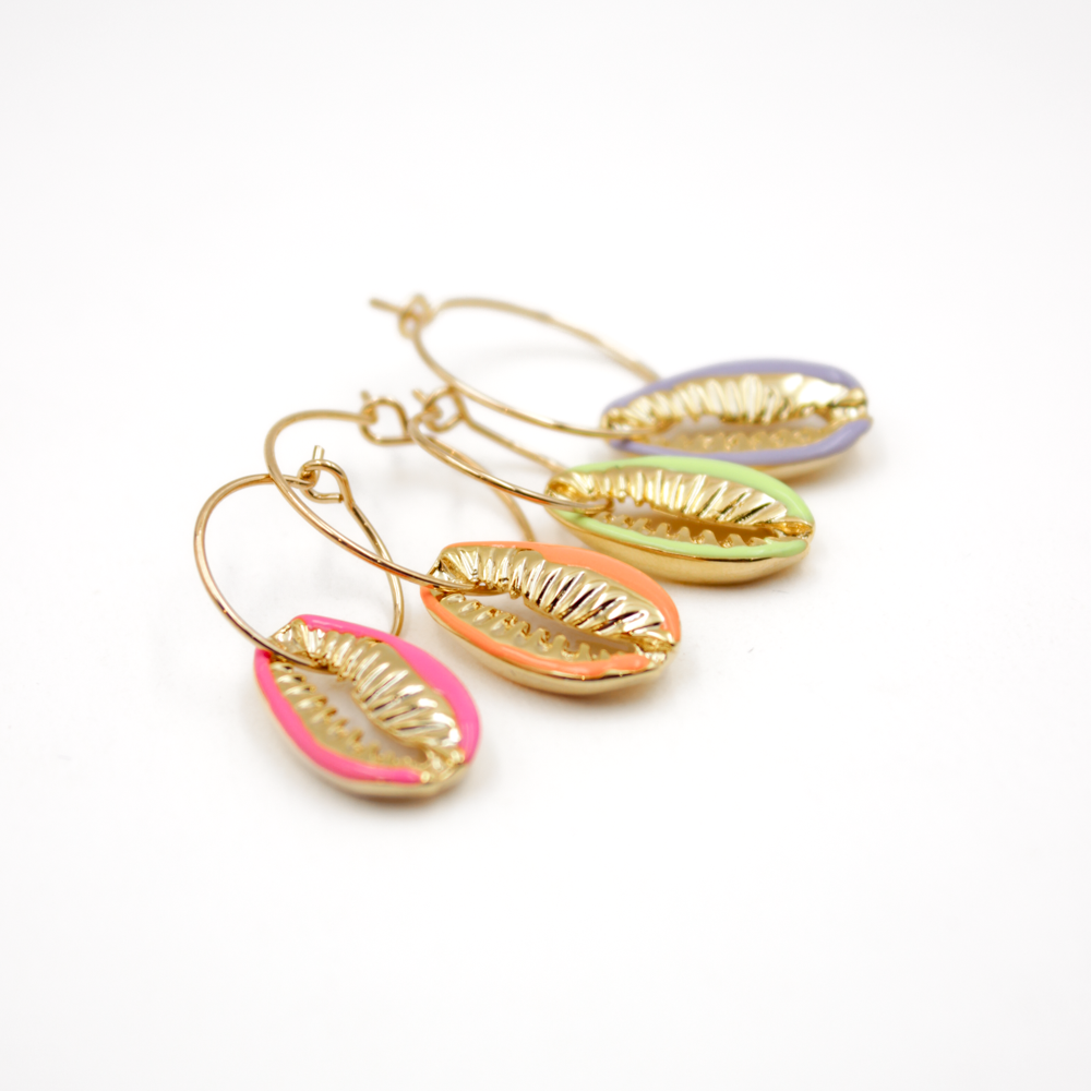 Créole cauri unique colorée - carla L'ATELIER DES DAMES Doré