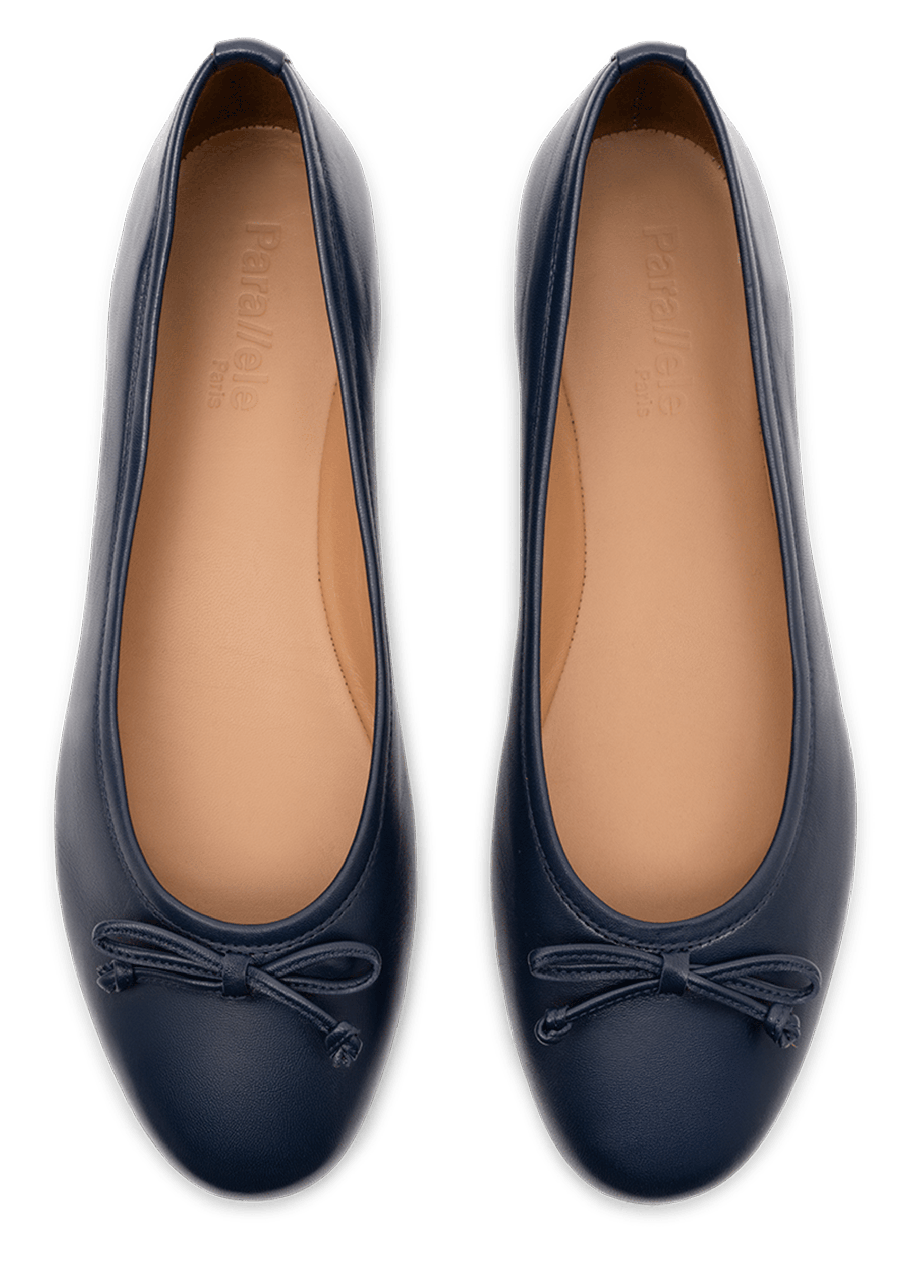 Navy nappa leather ballerina flats - sacchetto PARALLELE PARIS Blue