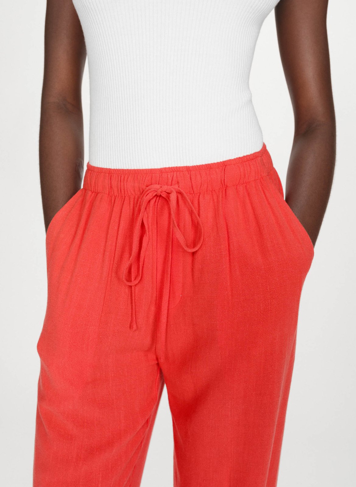 High-waisted solid color trousers GRACE ET MILA Red