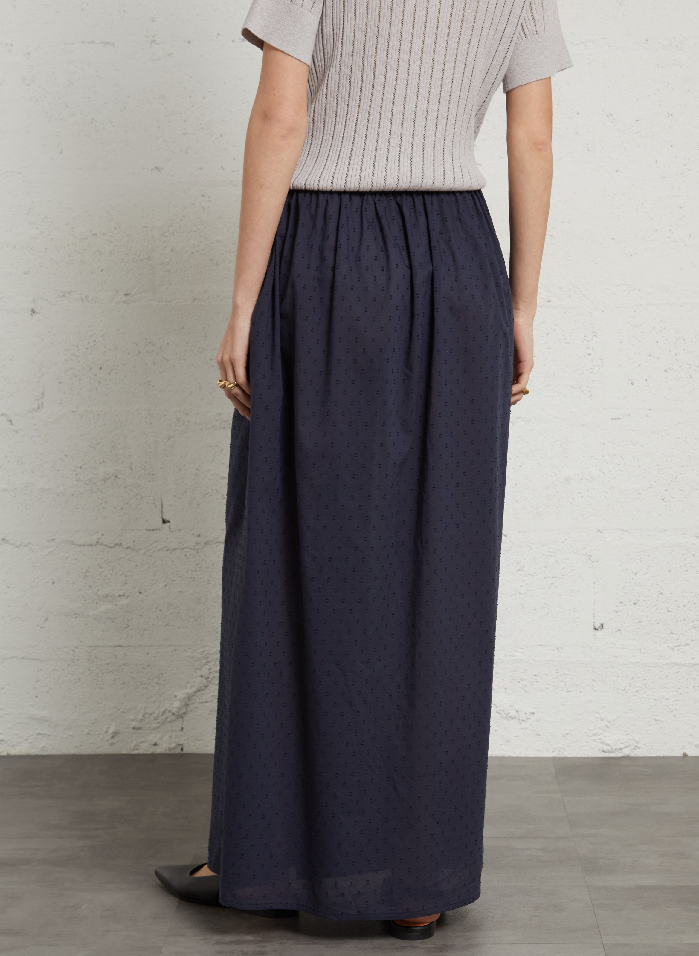 Long embroidered wrap skirt RAE ANTWERP Blue