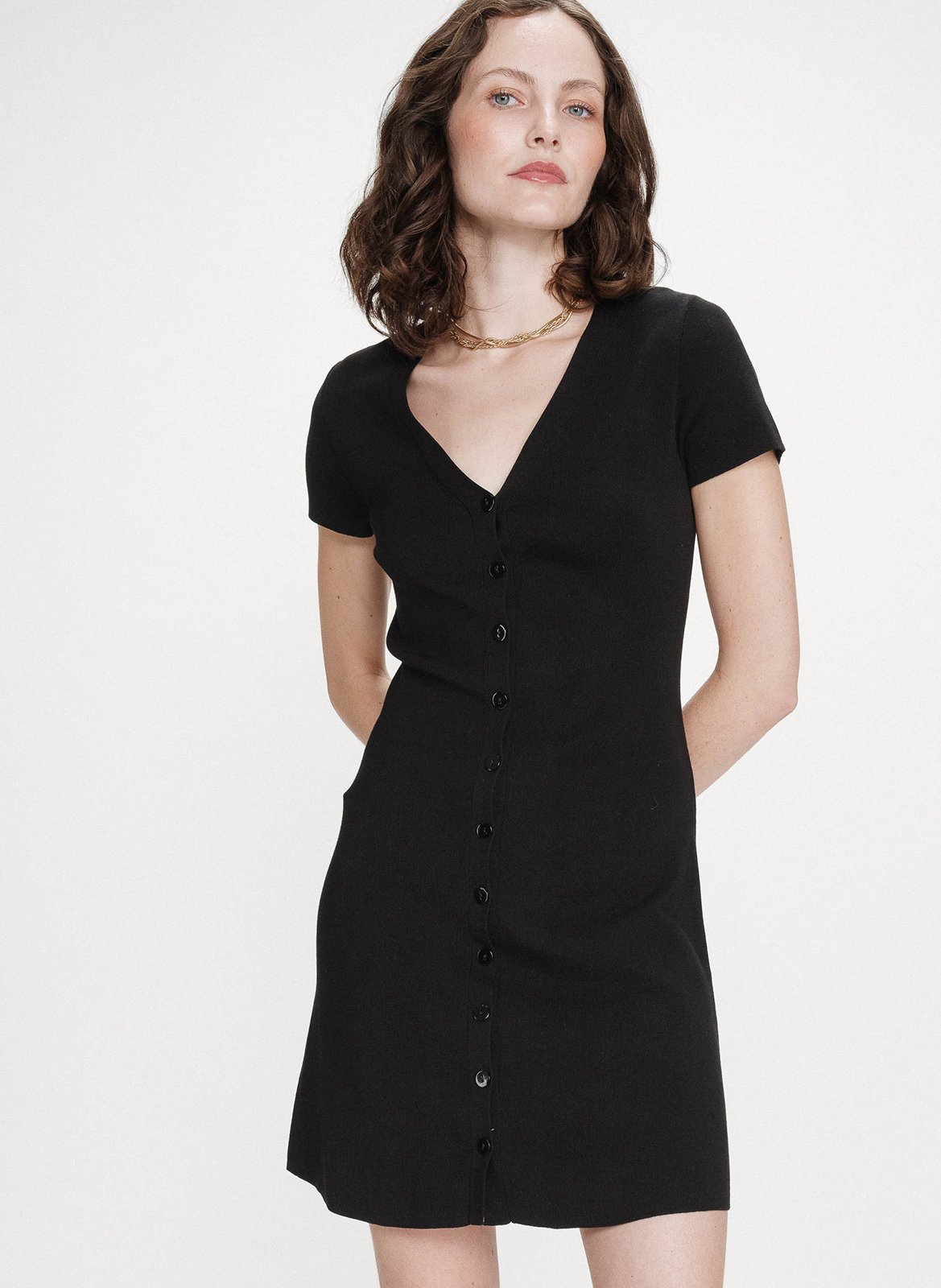 Robe courte ajustée unie GRACE ET MILA Noir