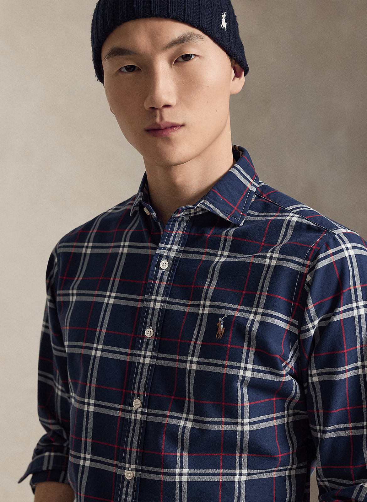 Chemise col classique en coton POLO RALPH LAUREN Bleu