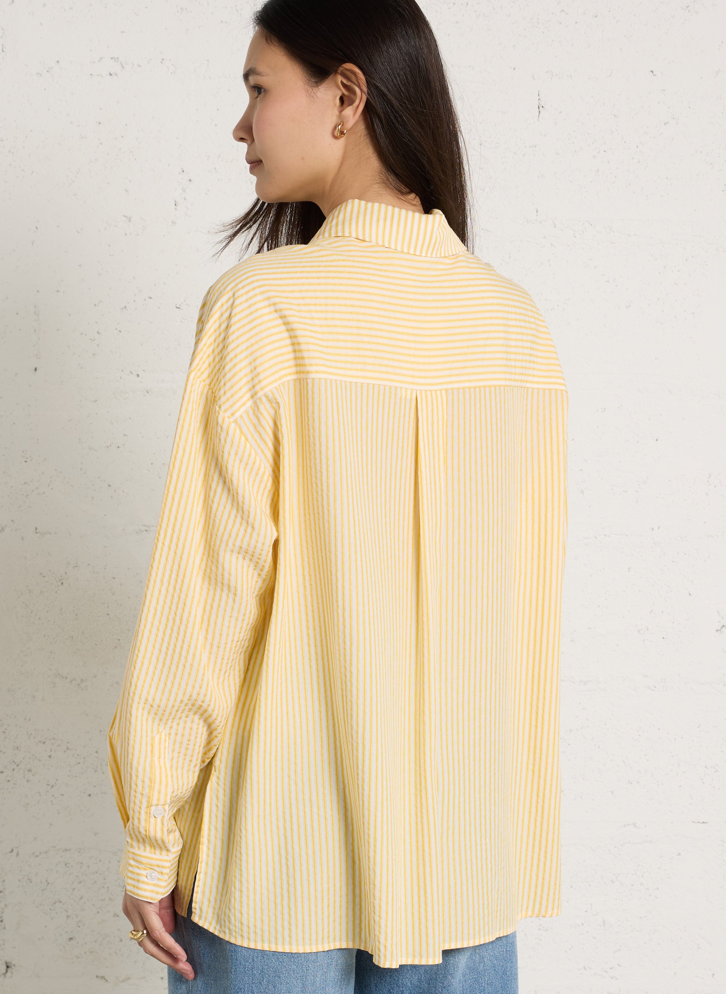 Chemise oversize à rayures THE NEW SOCIETY Jaune
