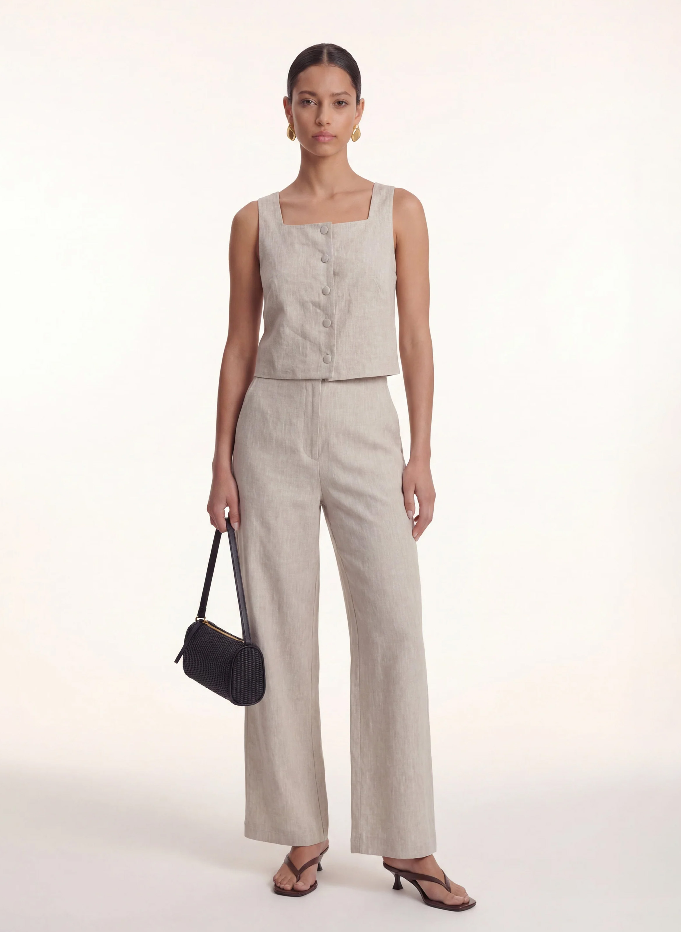 Straight linen trousers KOOKAI Beige