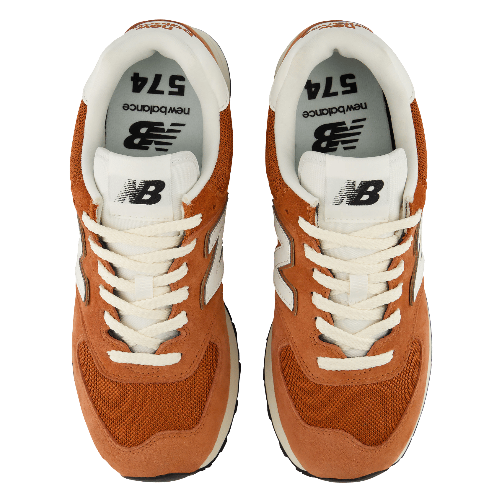 Lage sneakers van leermix NEW BALANCE Oranje