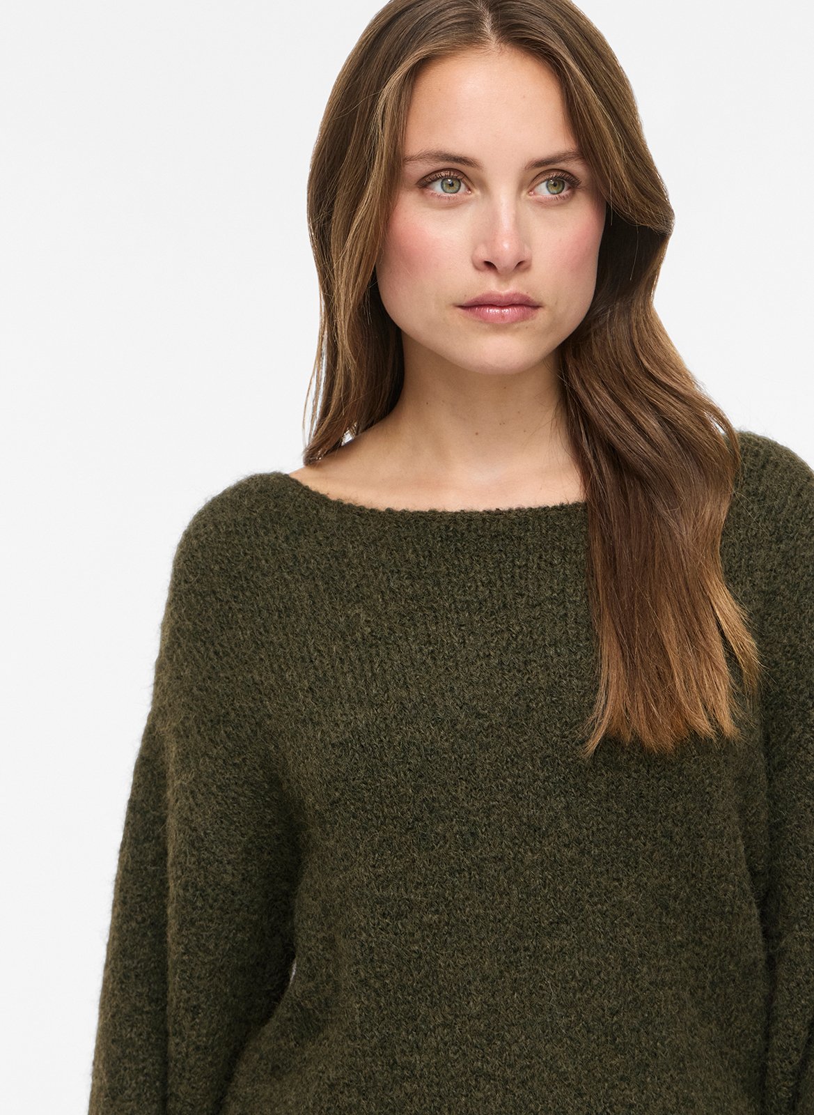 Round-neck sweater VILA Khaki