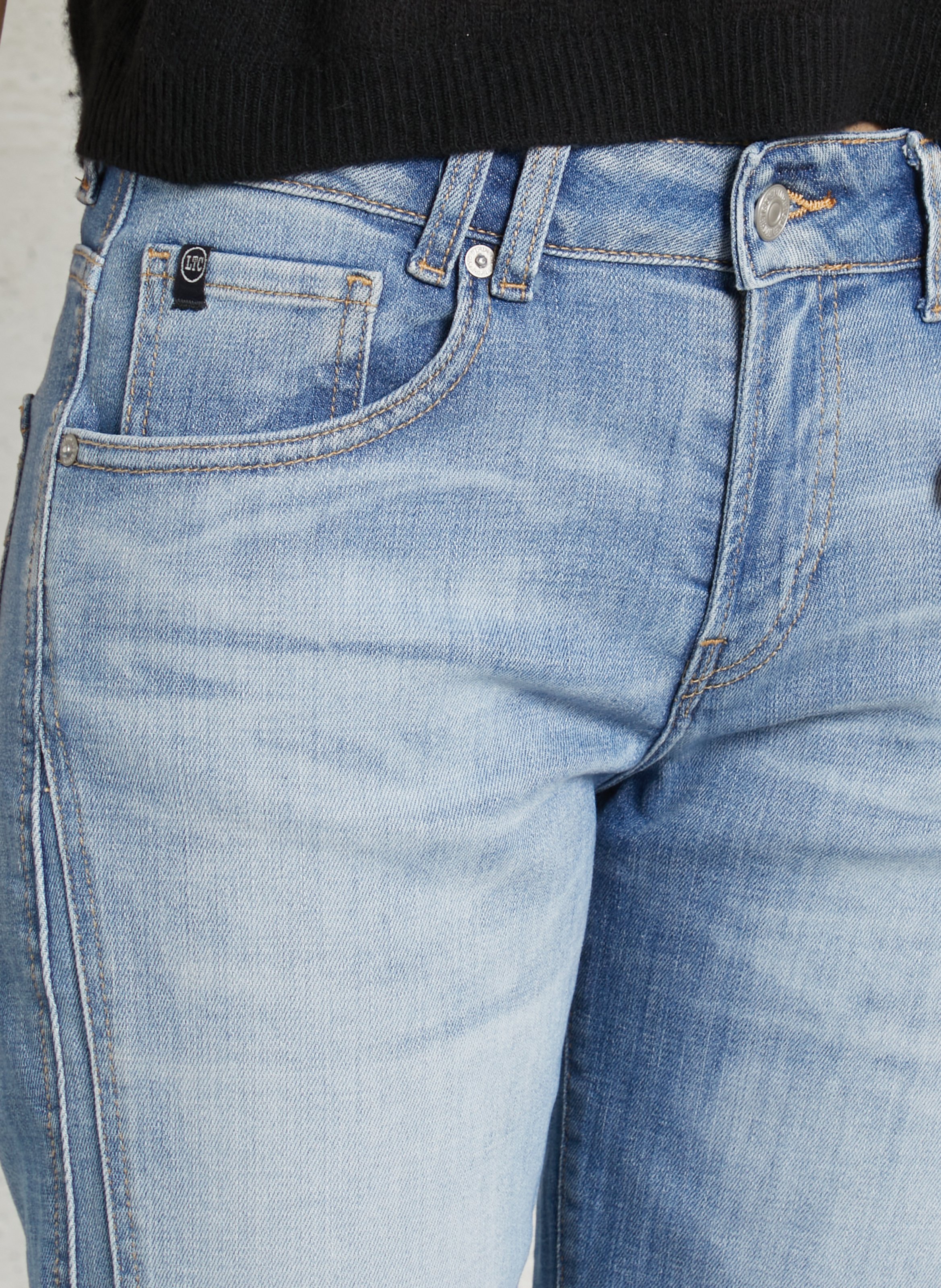 Cotton-blend straight jeans LE TEMPS DES CERISES Blue