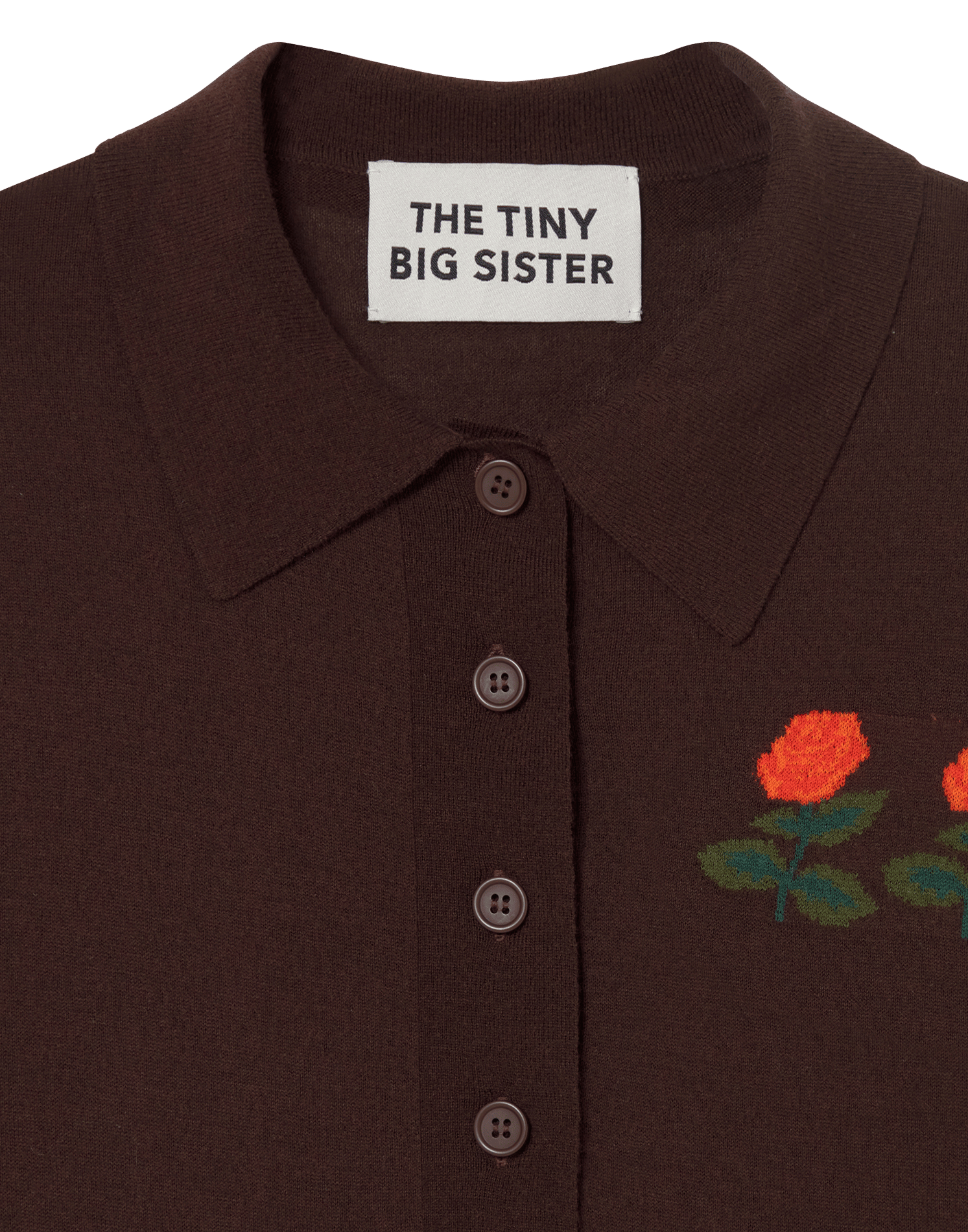 Wool sweater with polo collar THE TINY BIG SISTER Brown