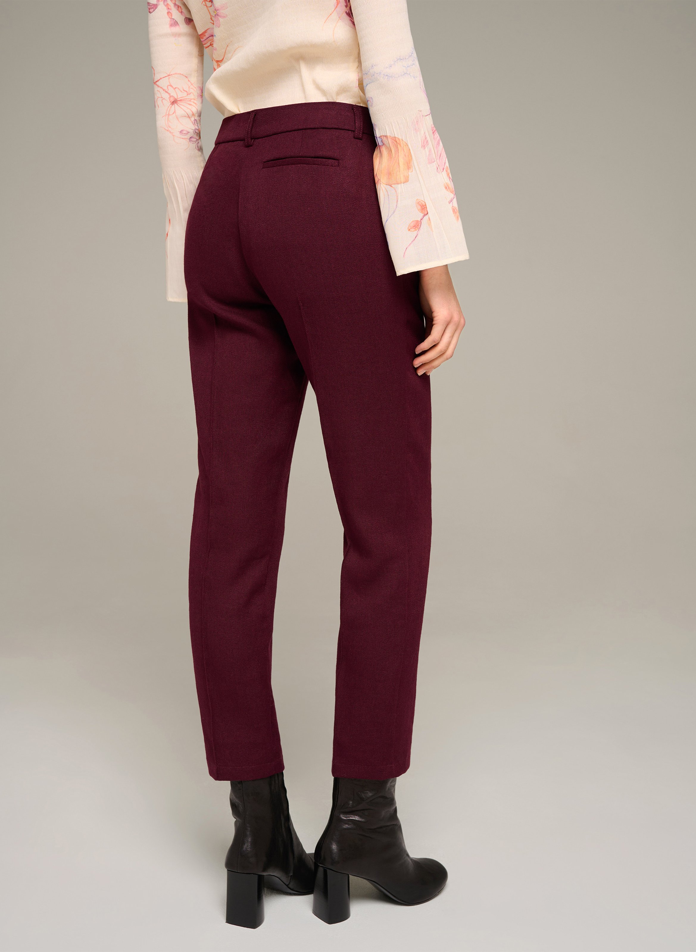 Gerade geschnittene Hose - Wollmix COTELAC Rot
