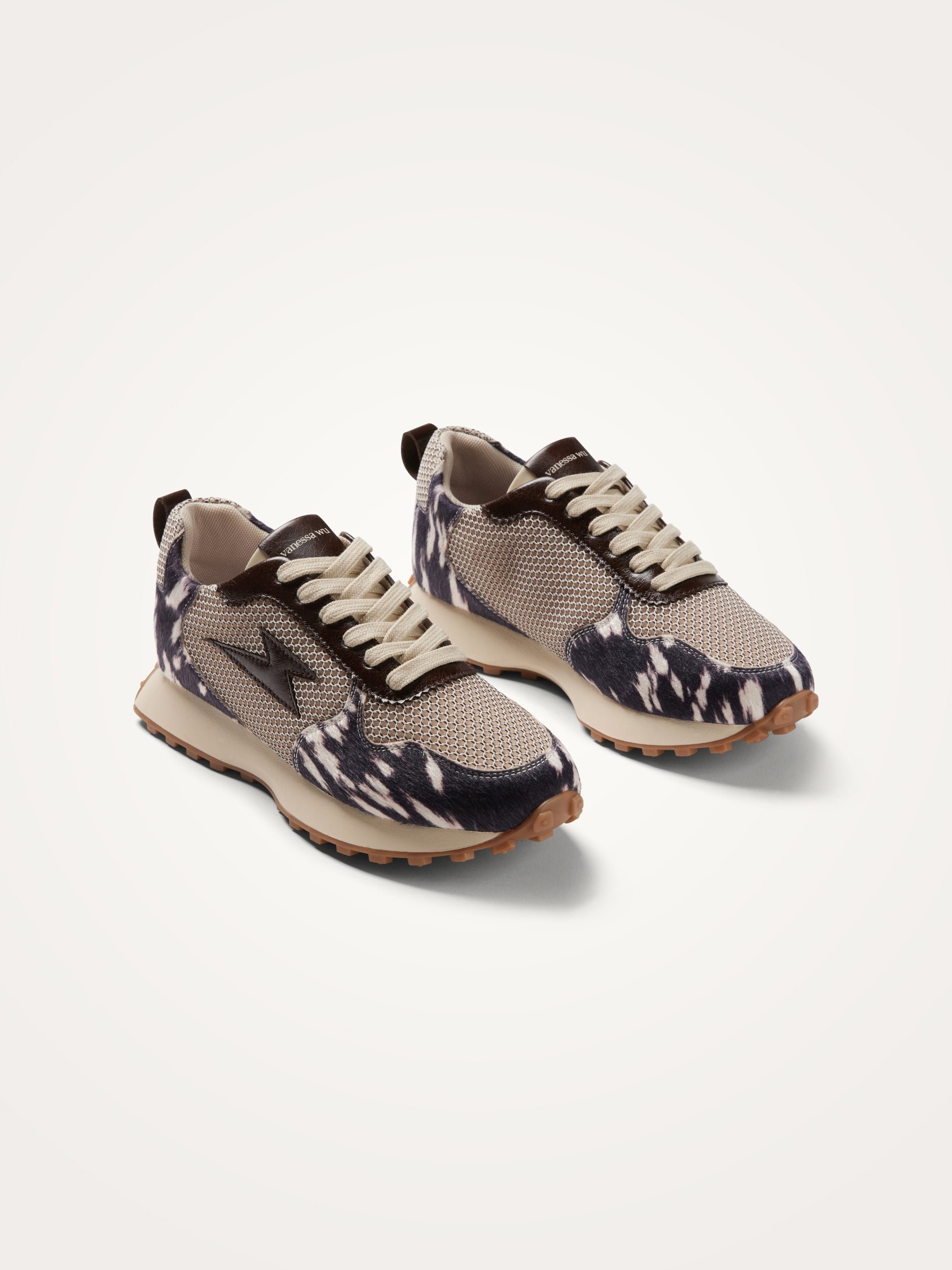 Lightning bolt running sole sneakers VANESSA WU Black