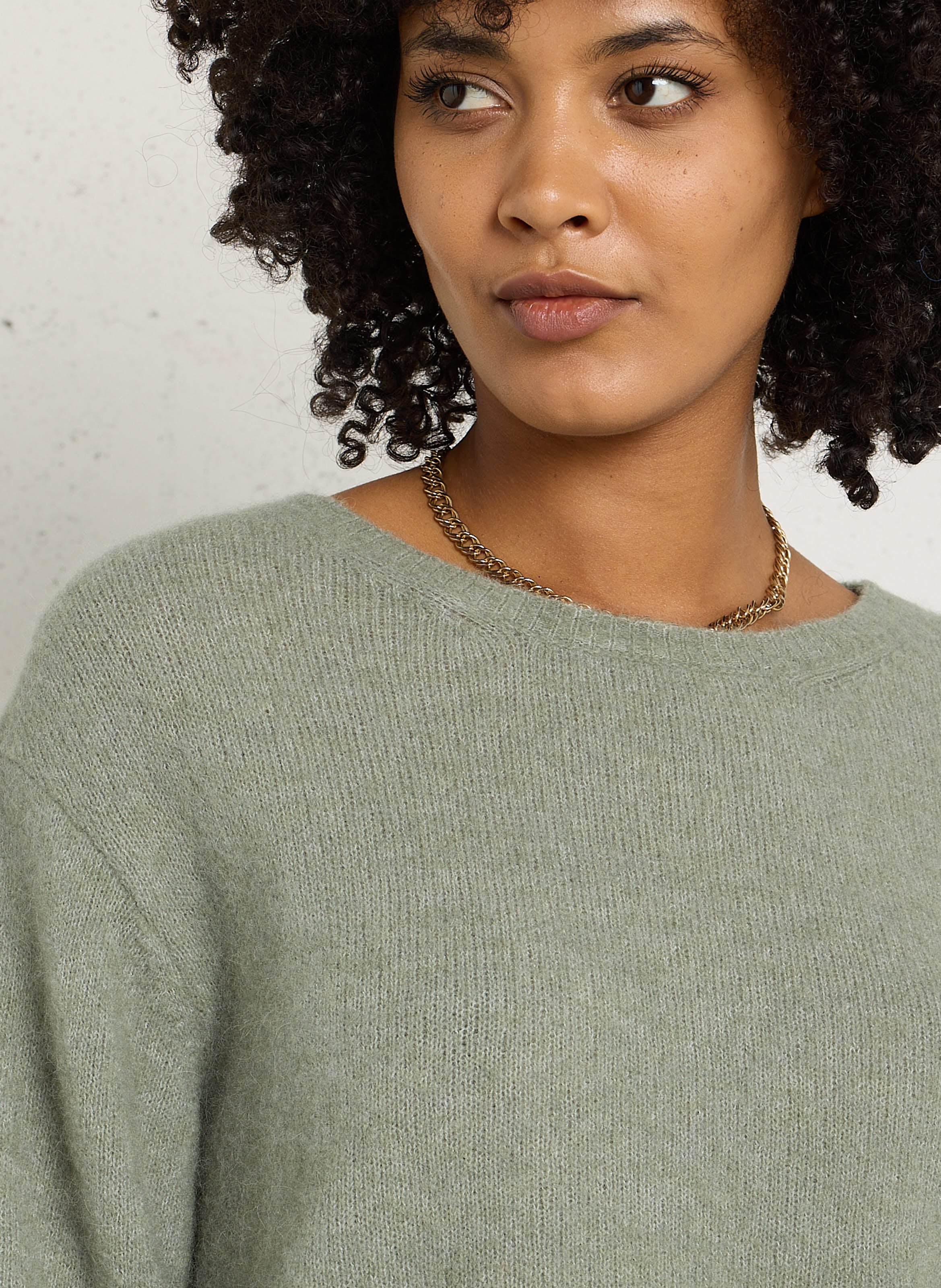 Pull droit col rond AMERICAN VINTAGE Vert