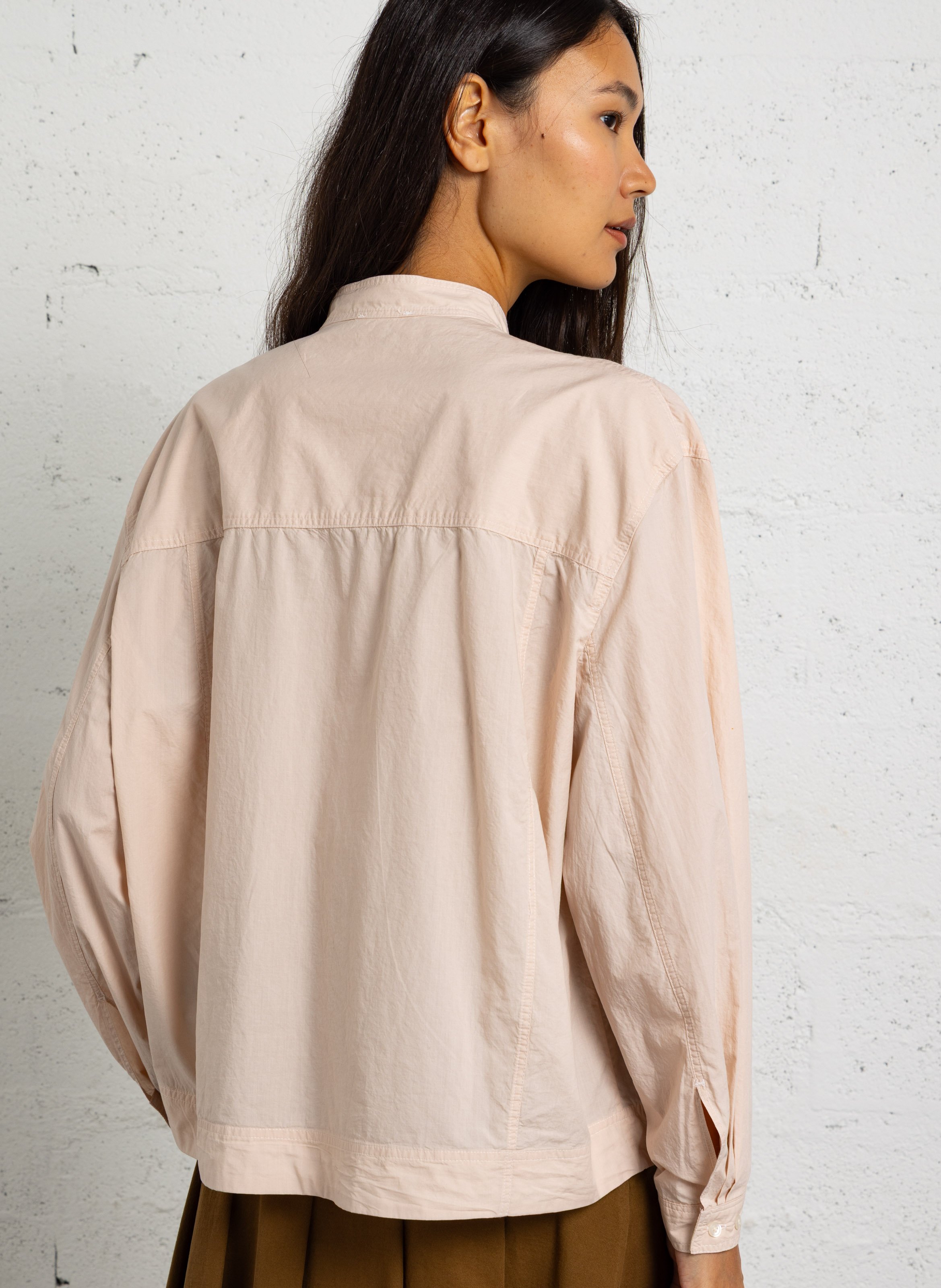 Round-neck organic cotton shirt SOEUR Beige