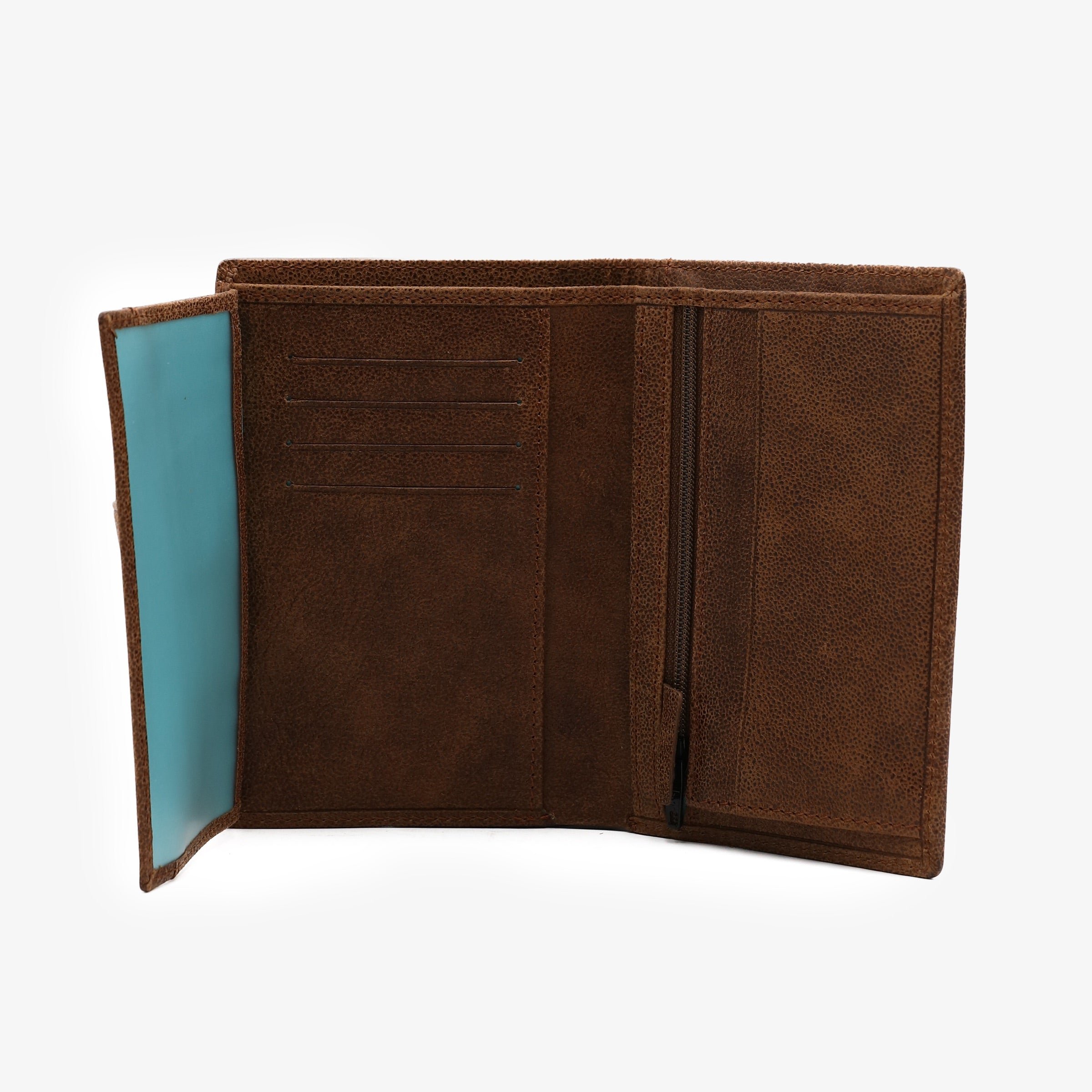 Leather flap wallet SERGE BLANCO Brown