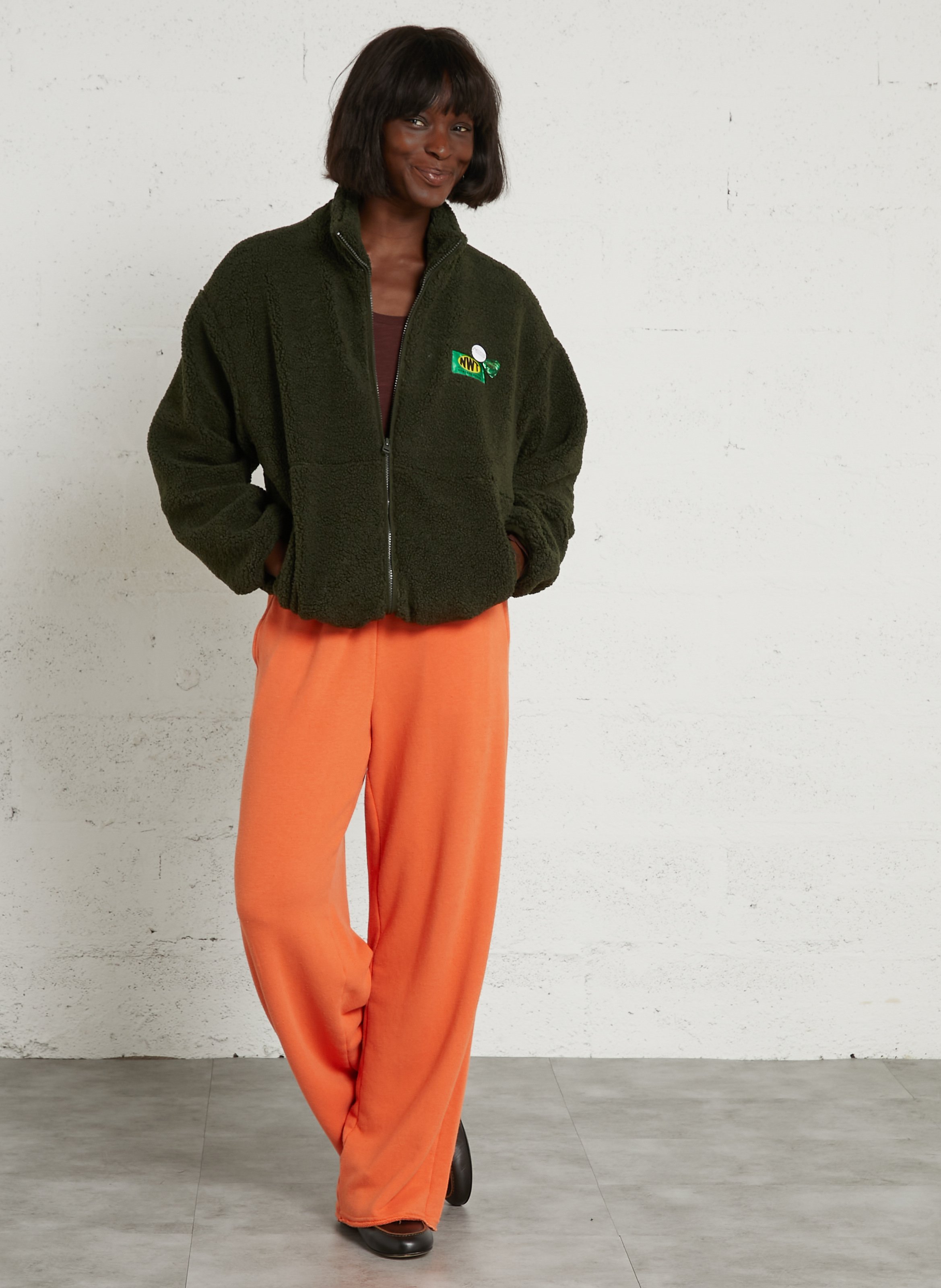 Veste zippée col montant  NEWTONE Kaki