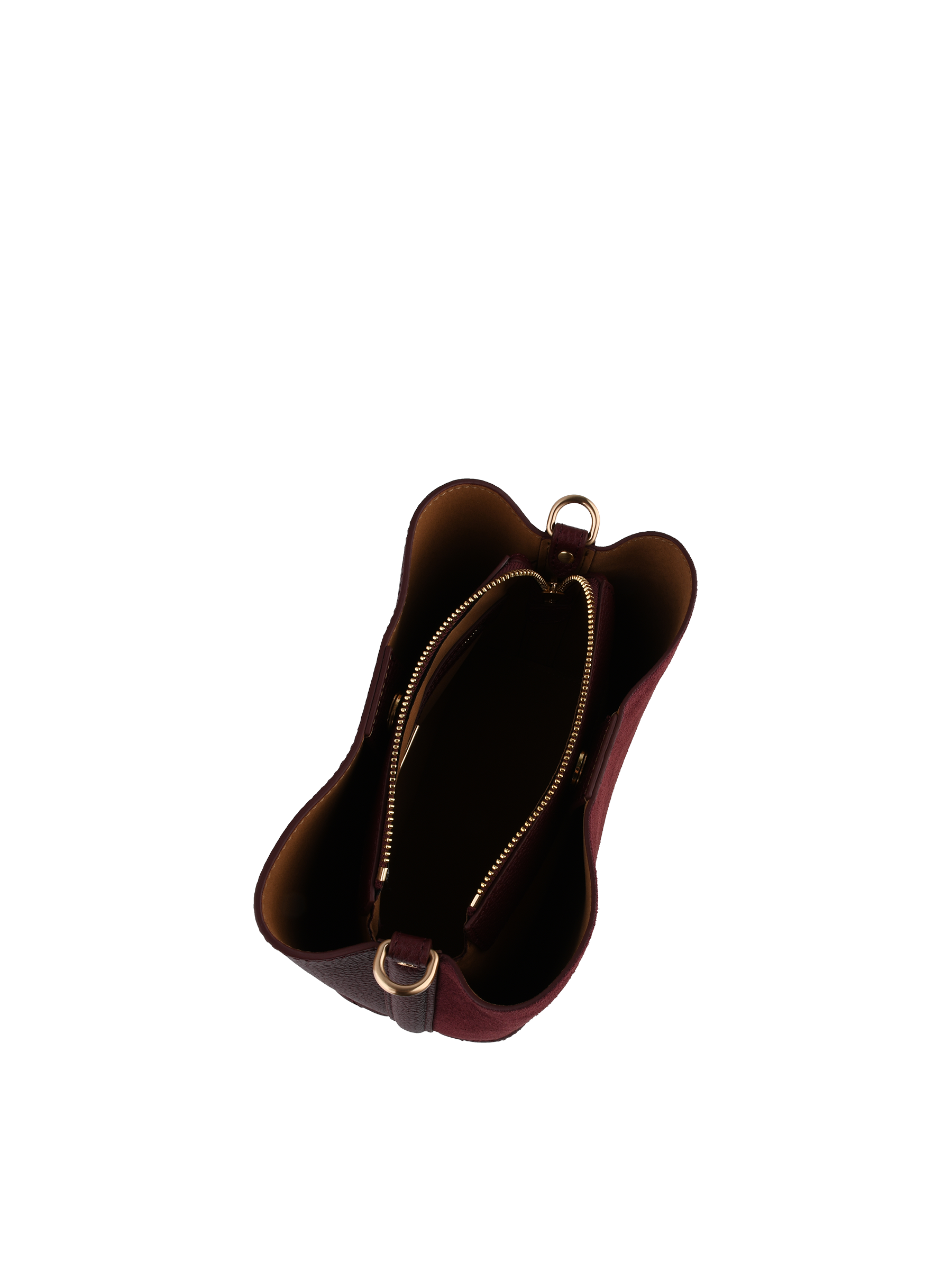 Cowhide suede leather shoulder bag POURCHET Red