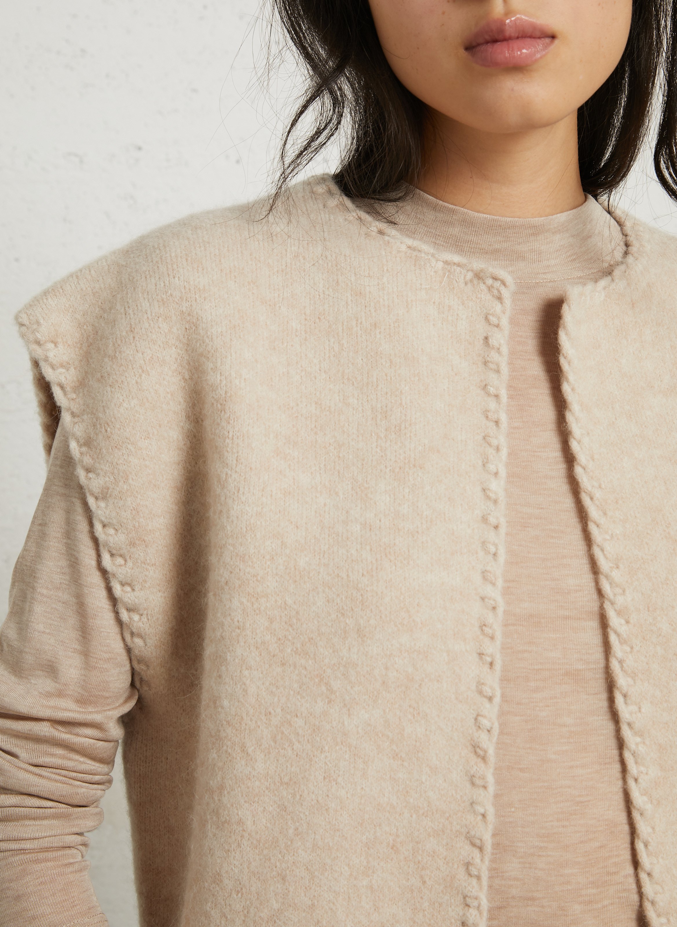 Sleeveless wool-blend cardigan MAISON 123 White