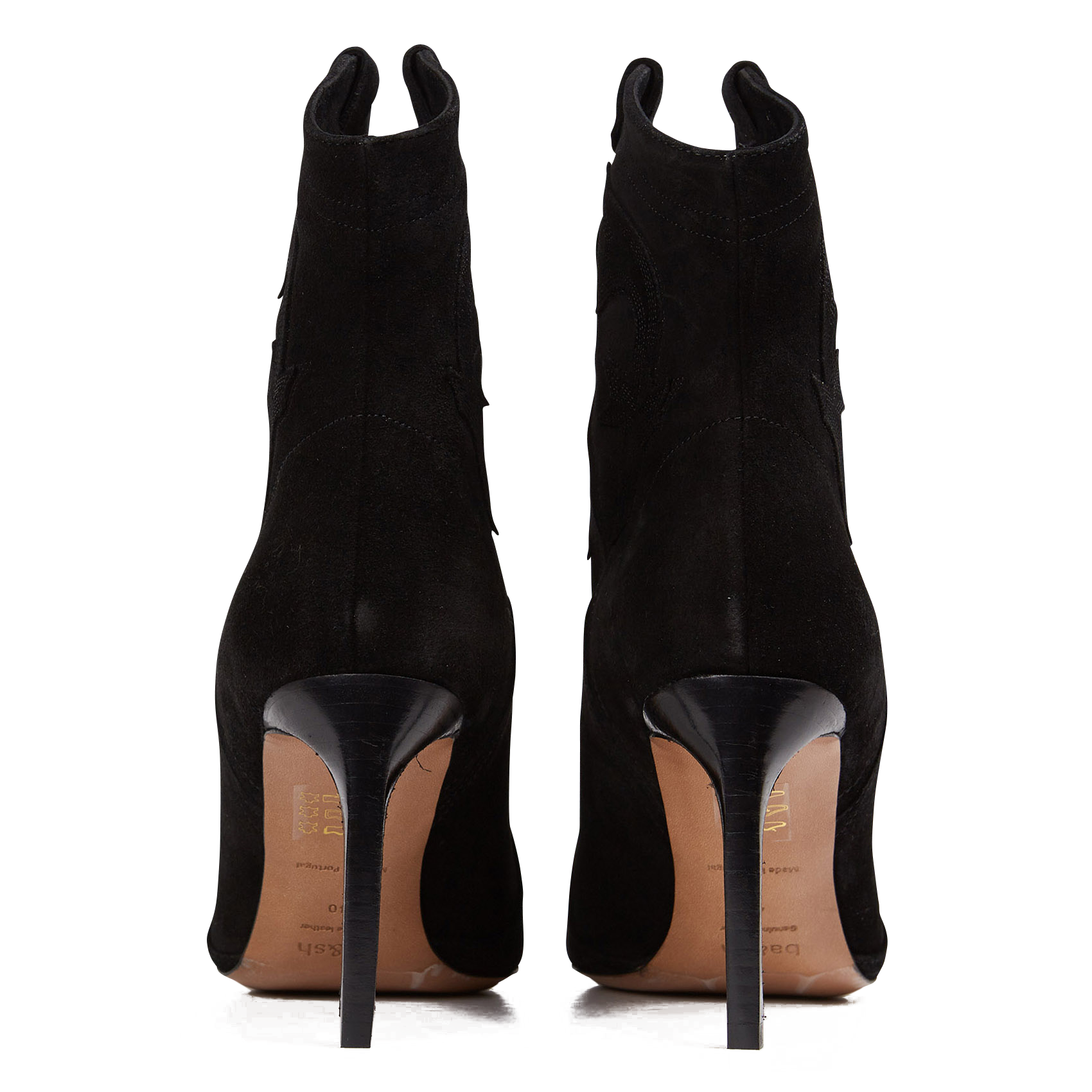 Bottines à talons aiguilles en cuir BA&SH Noir