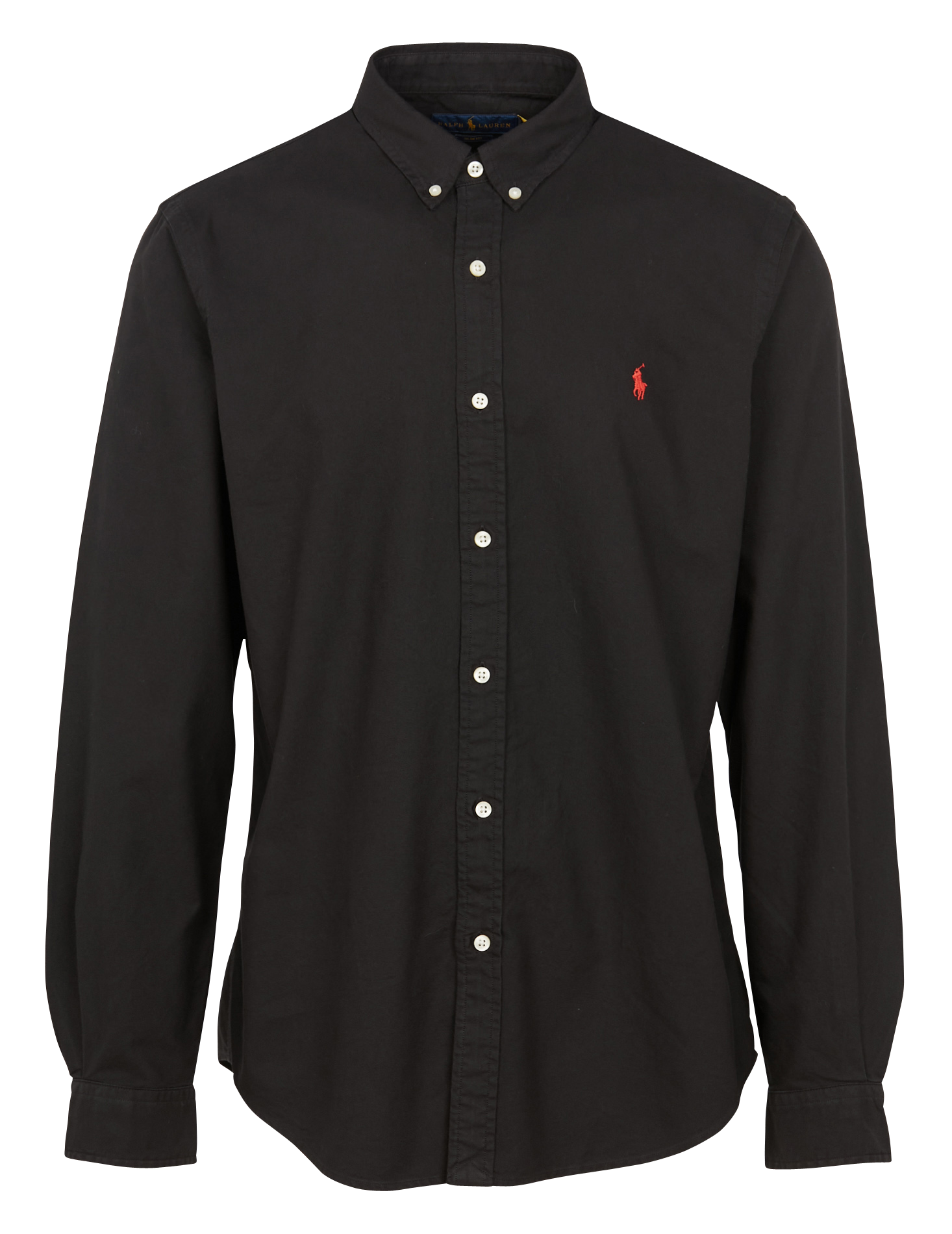 Slim-fit embroidered cotton shirt with classic collar POLO RALPH LAUREN Black