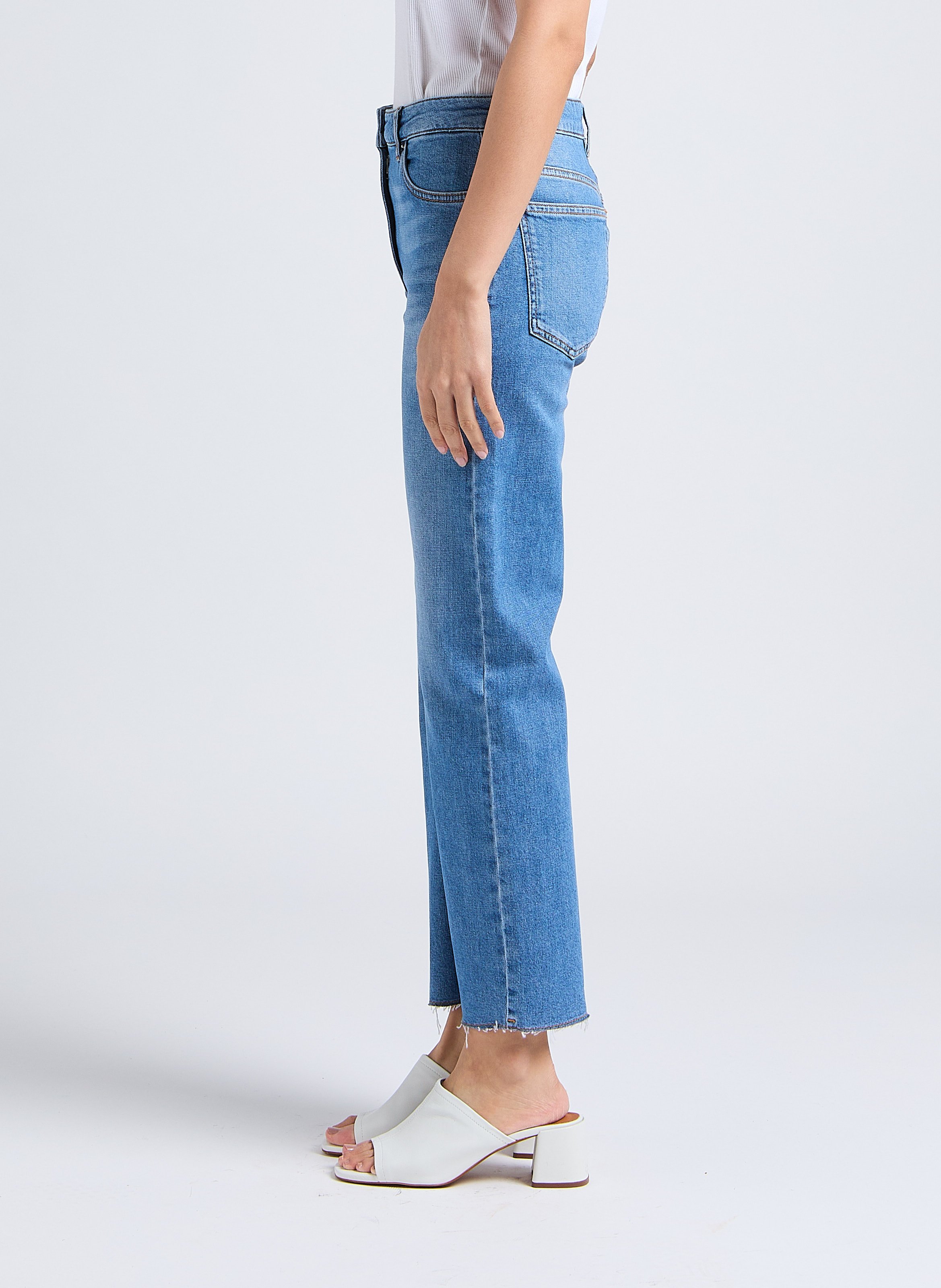 Cropped cotton straight-leg jeans IRO Blue