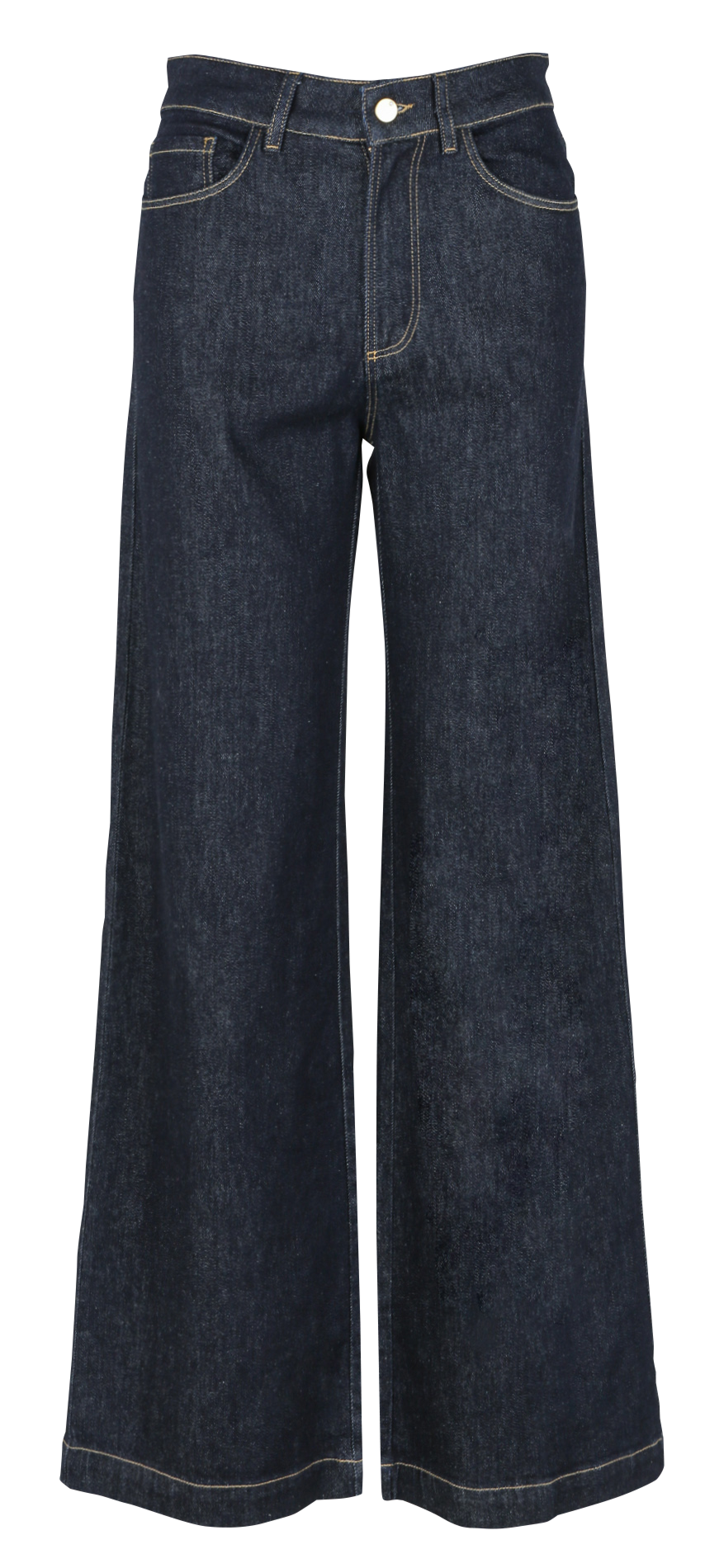 Jean large taille haute en coton I CODE Bleu