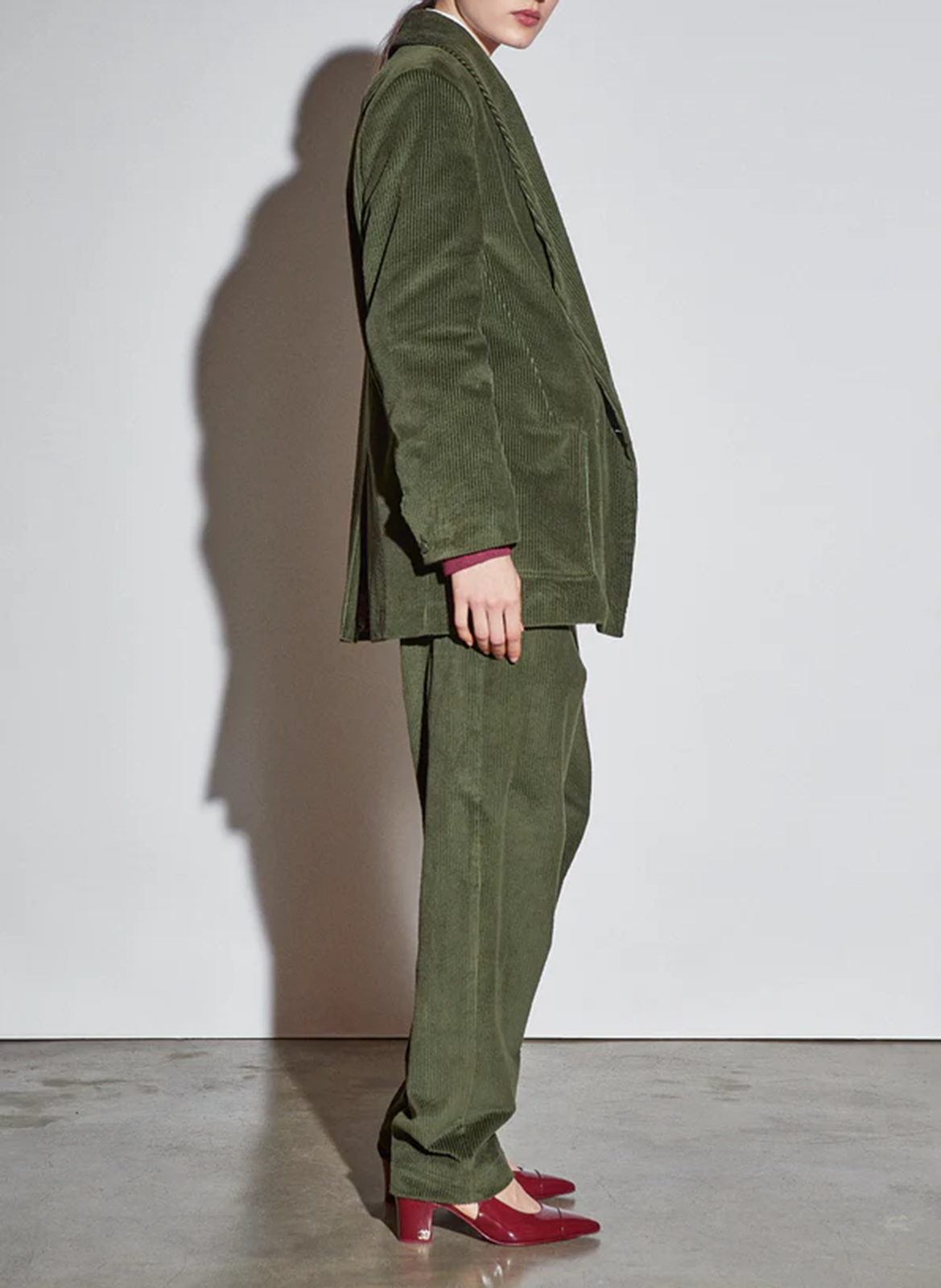 Oversized organic linen blazer THE LABEL EDITION Green