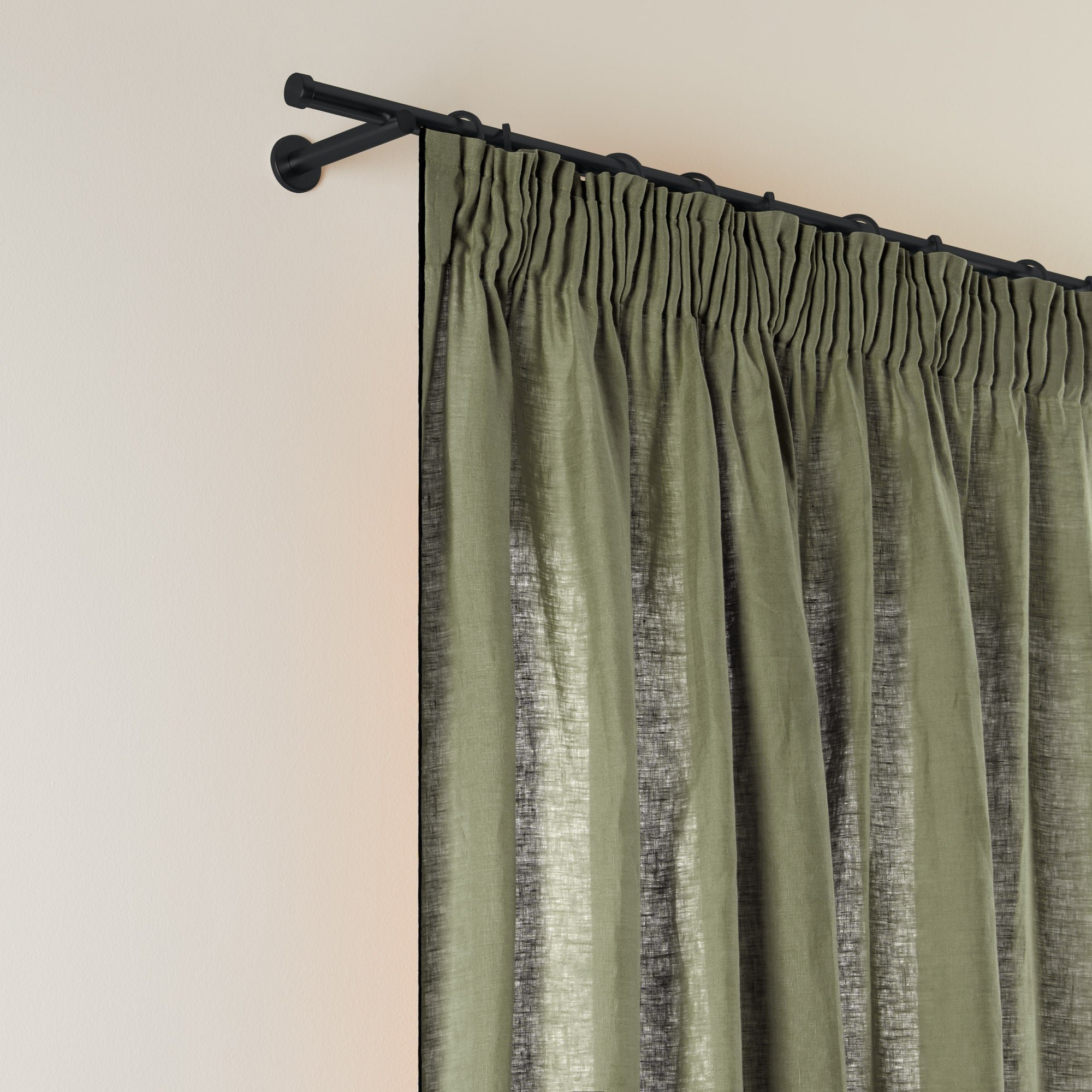 Curtain with gathered trim MADURA Green