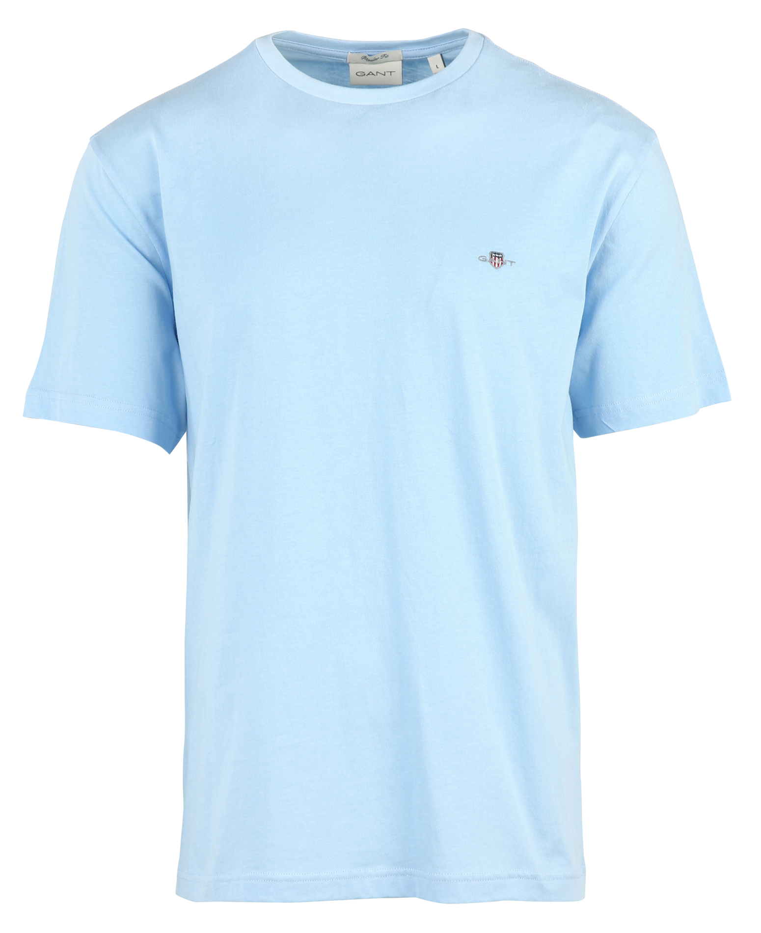 Straight cotton round-neck T-shirt GANT Blue