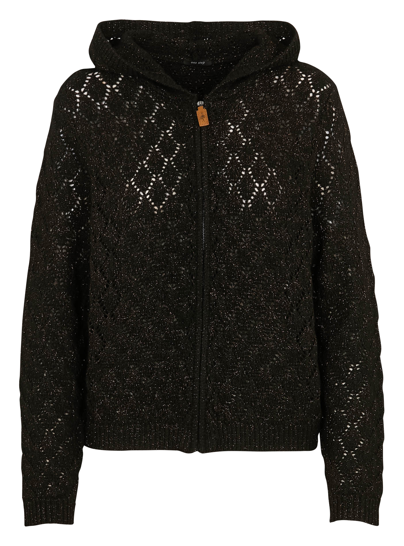 Round-neck cardigan Black