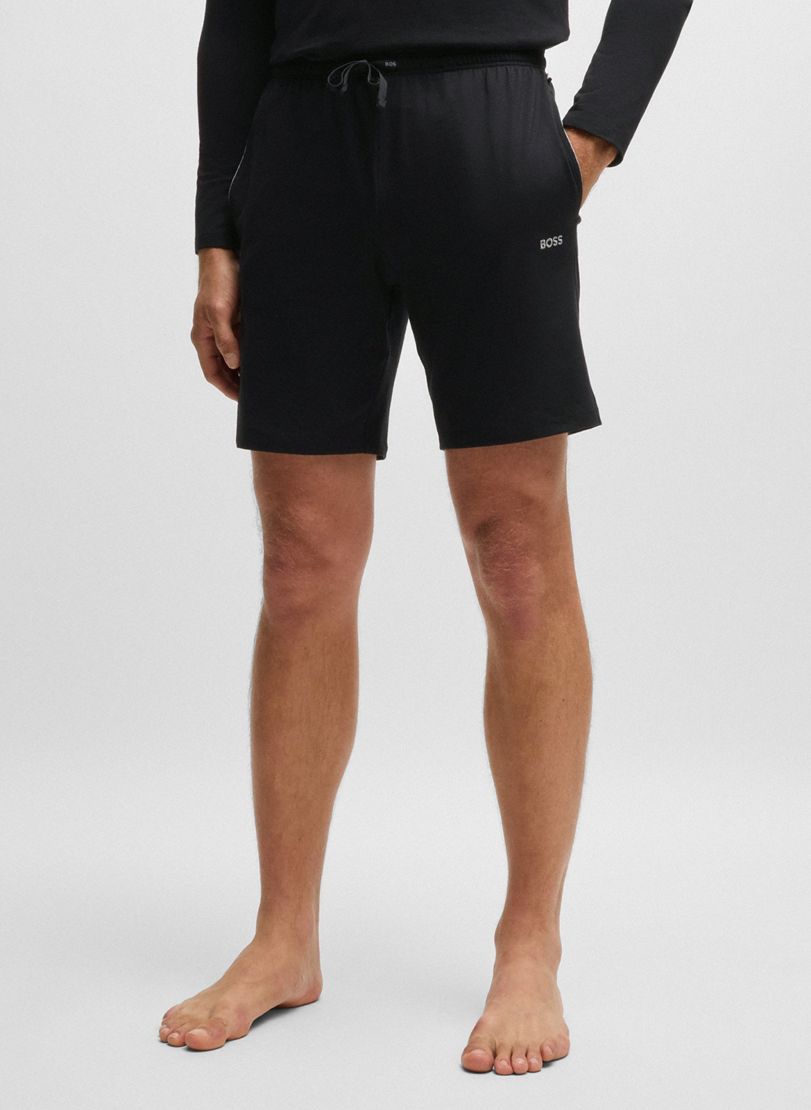 Cotton-blend pajama shorts BOSS Black