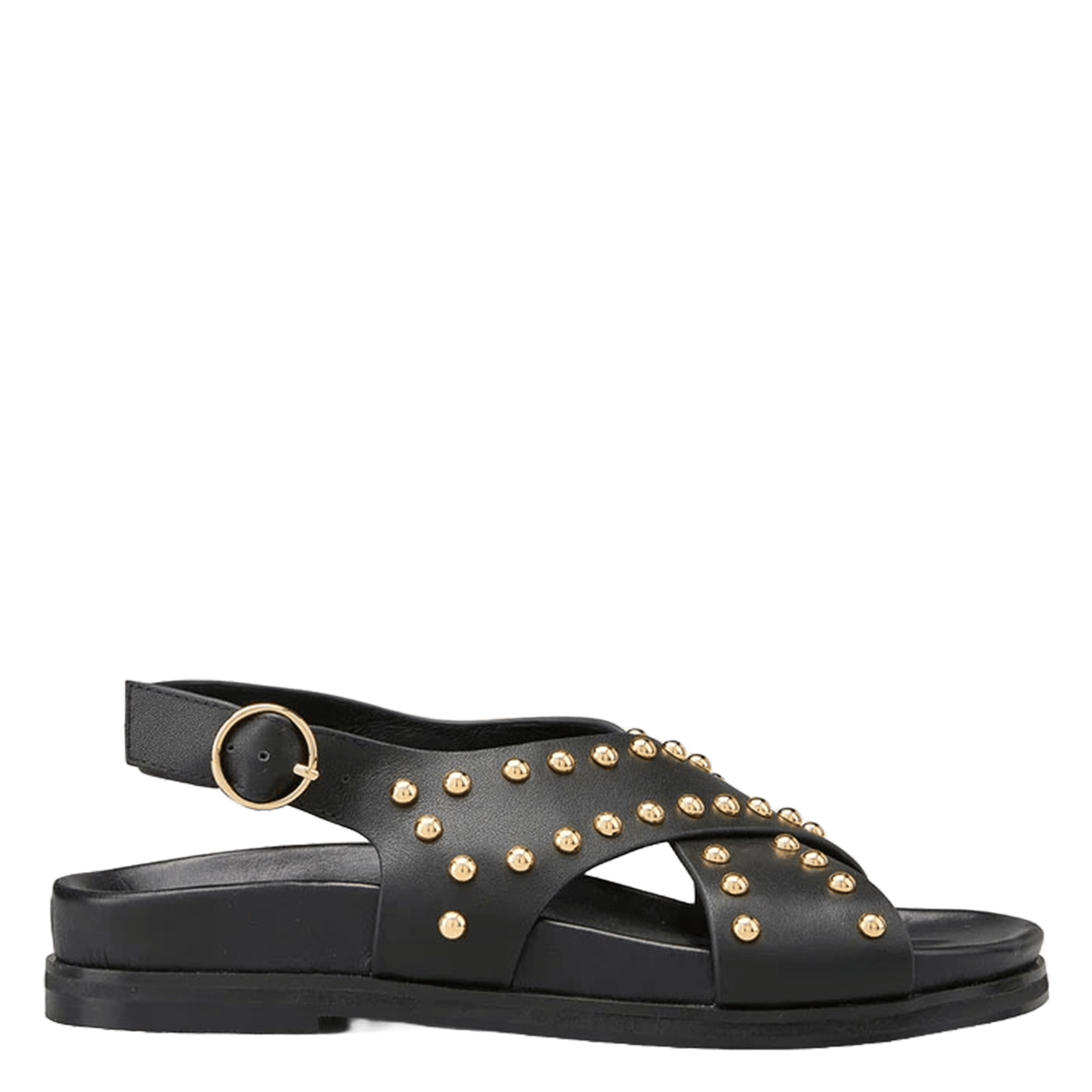 Avarca Berlin - Flache Ledersandalen mit Samt COSMOPARIS Schwarz