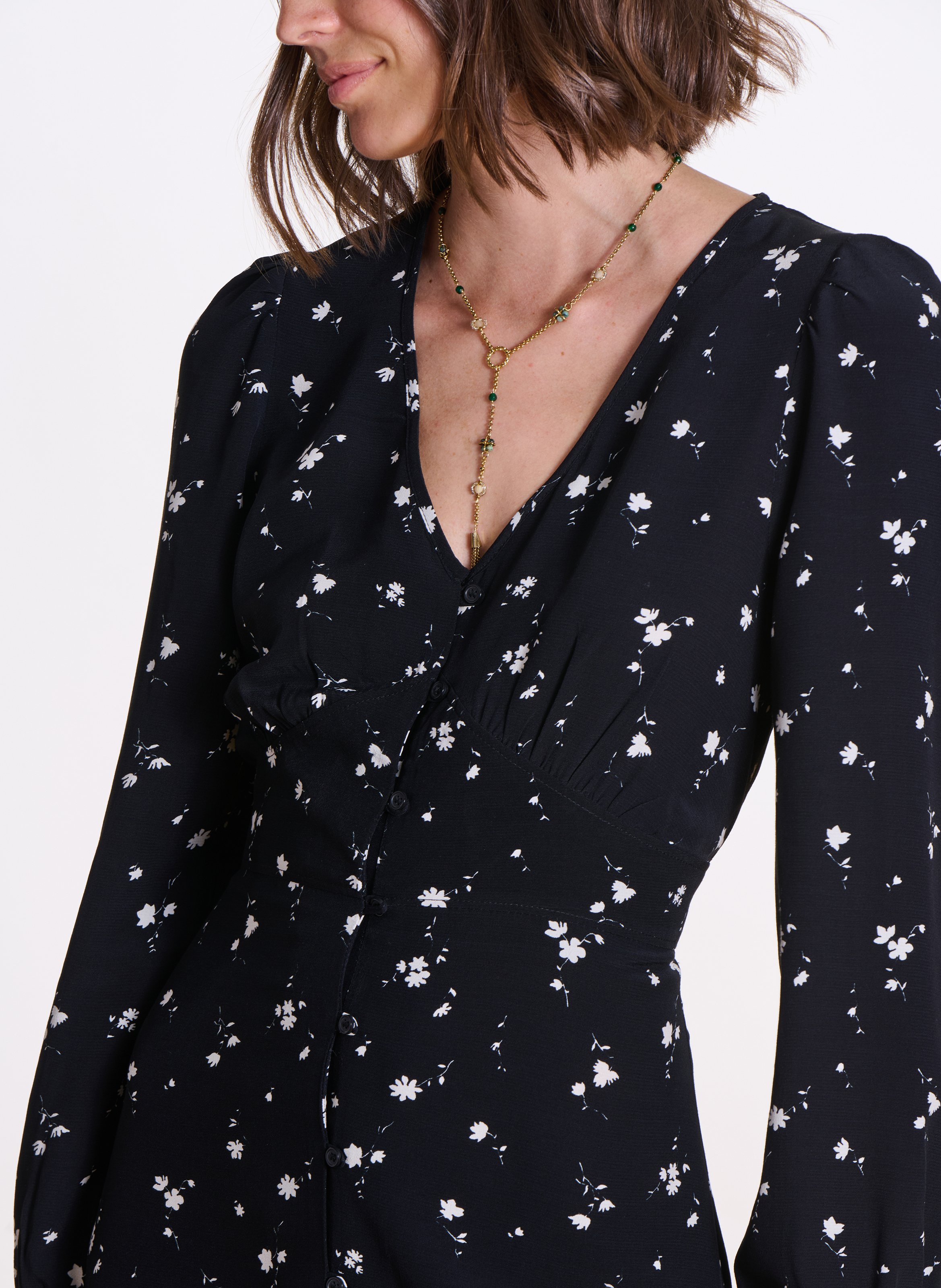 Dana long printed dress LA FEE MARABOUTEE Black