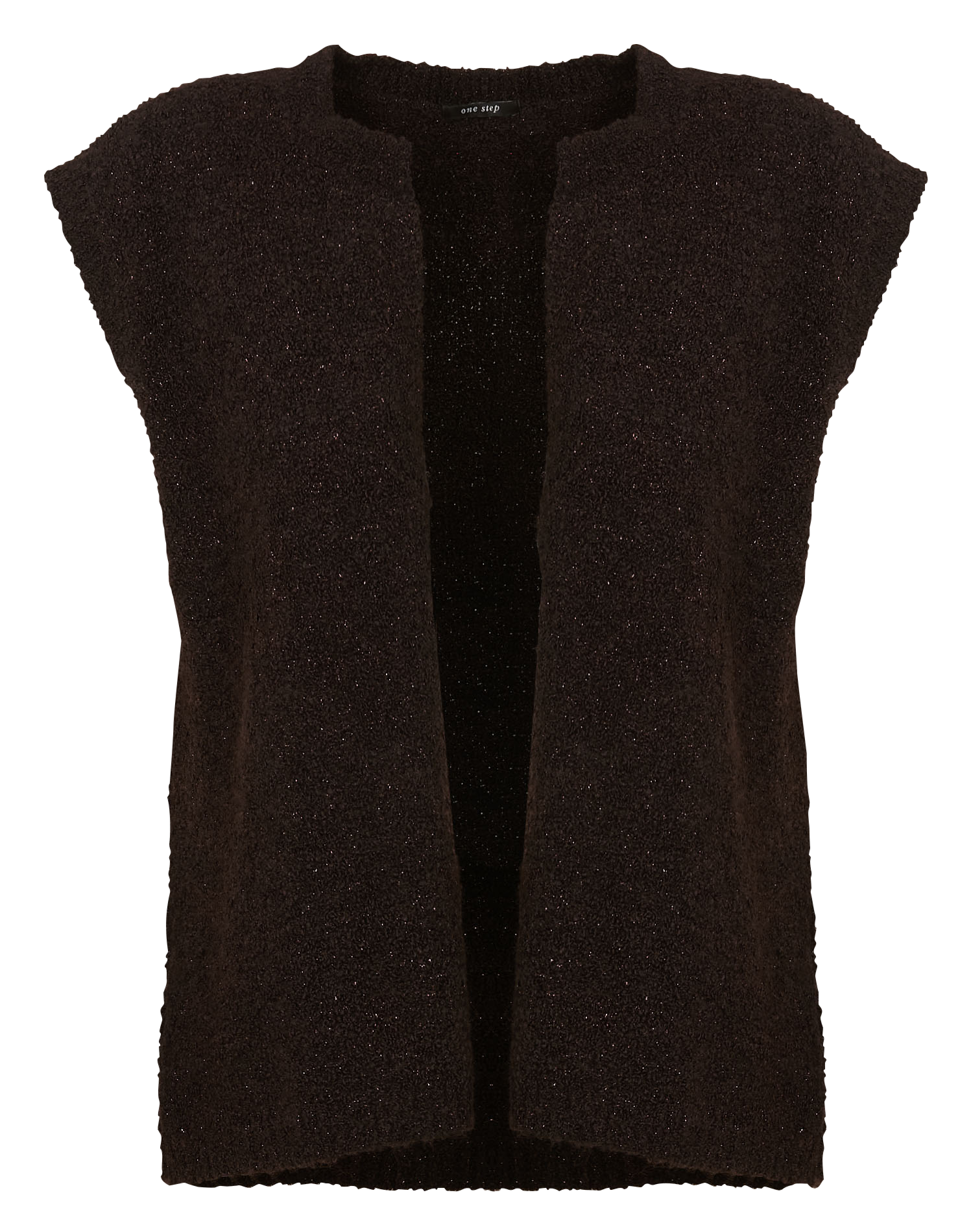Sleeveless straight vest ONE STEP Brown