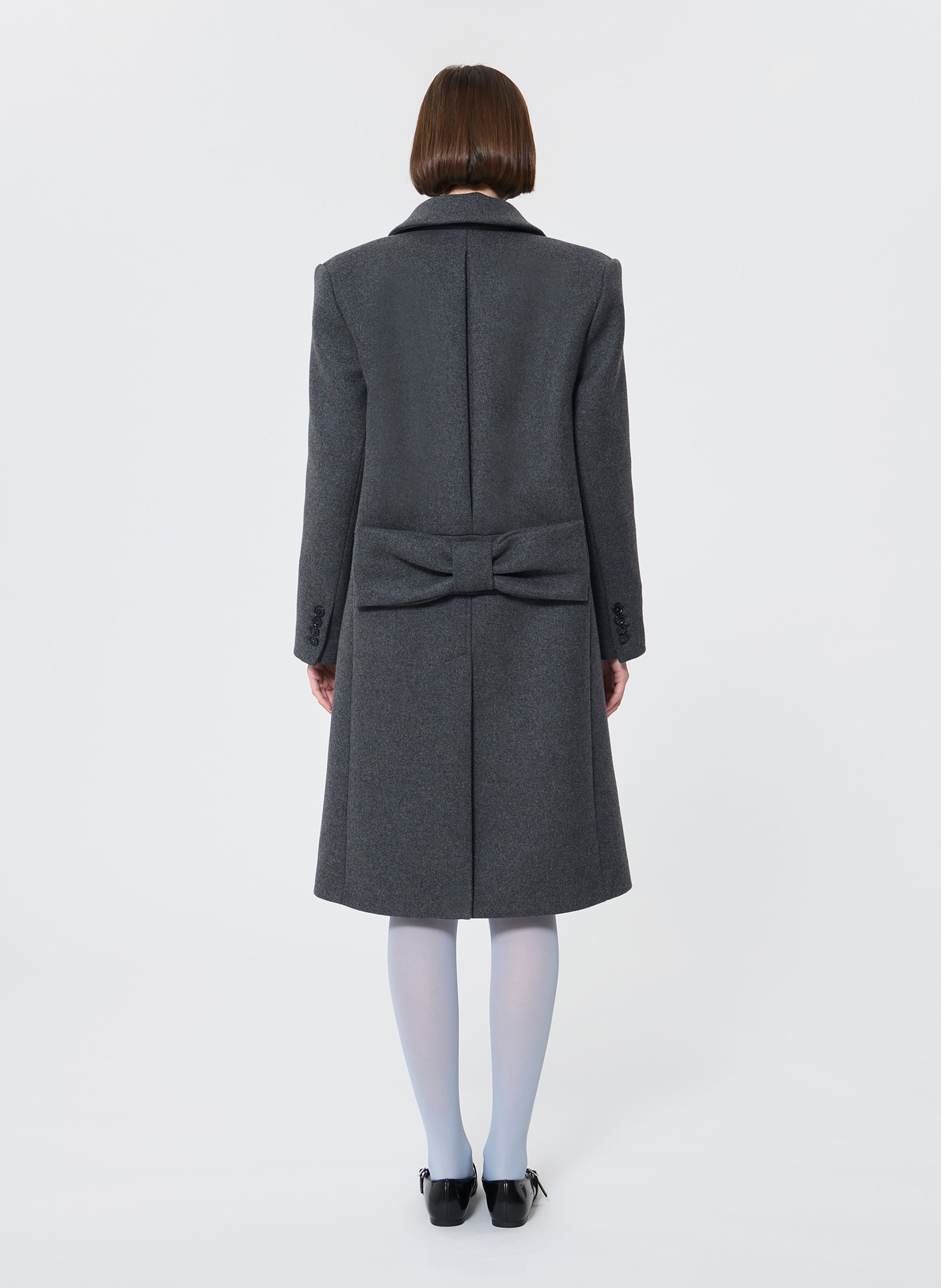 Straight wool-blend coat with classic collar TARA JARMON Grey