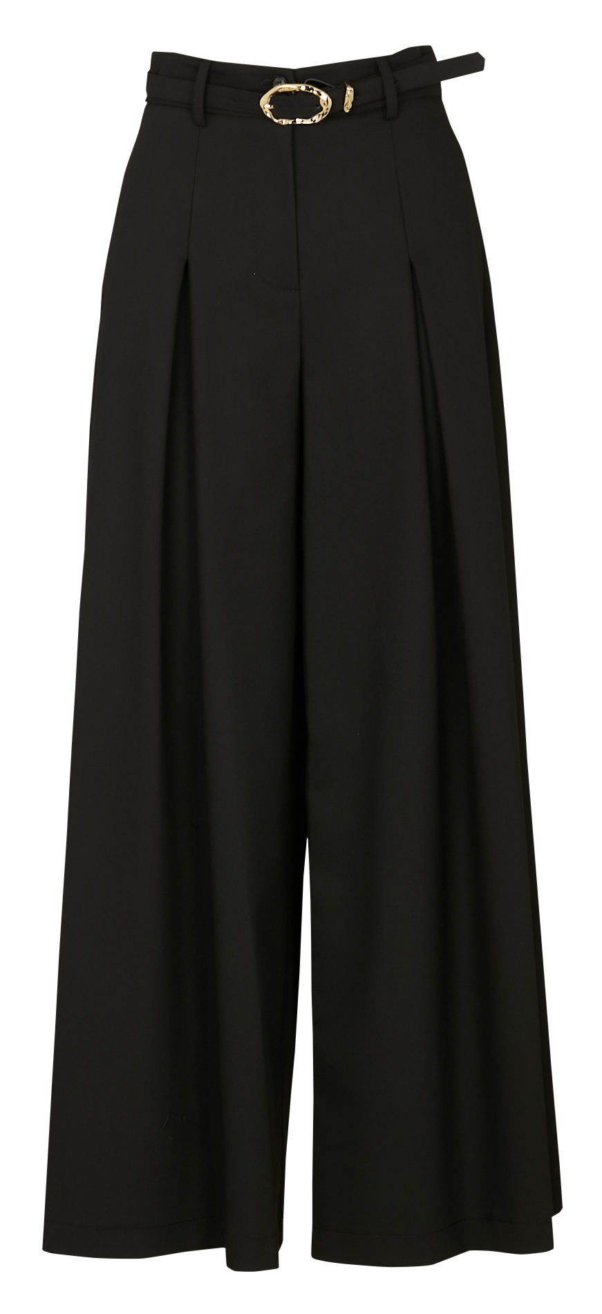 Loose-fit high-waisted pants with belt IMPERIAL Black