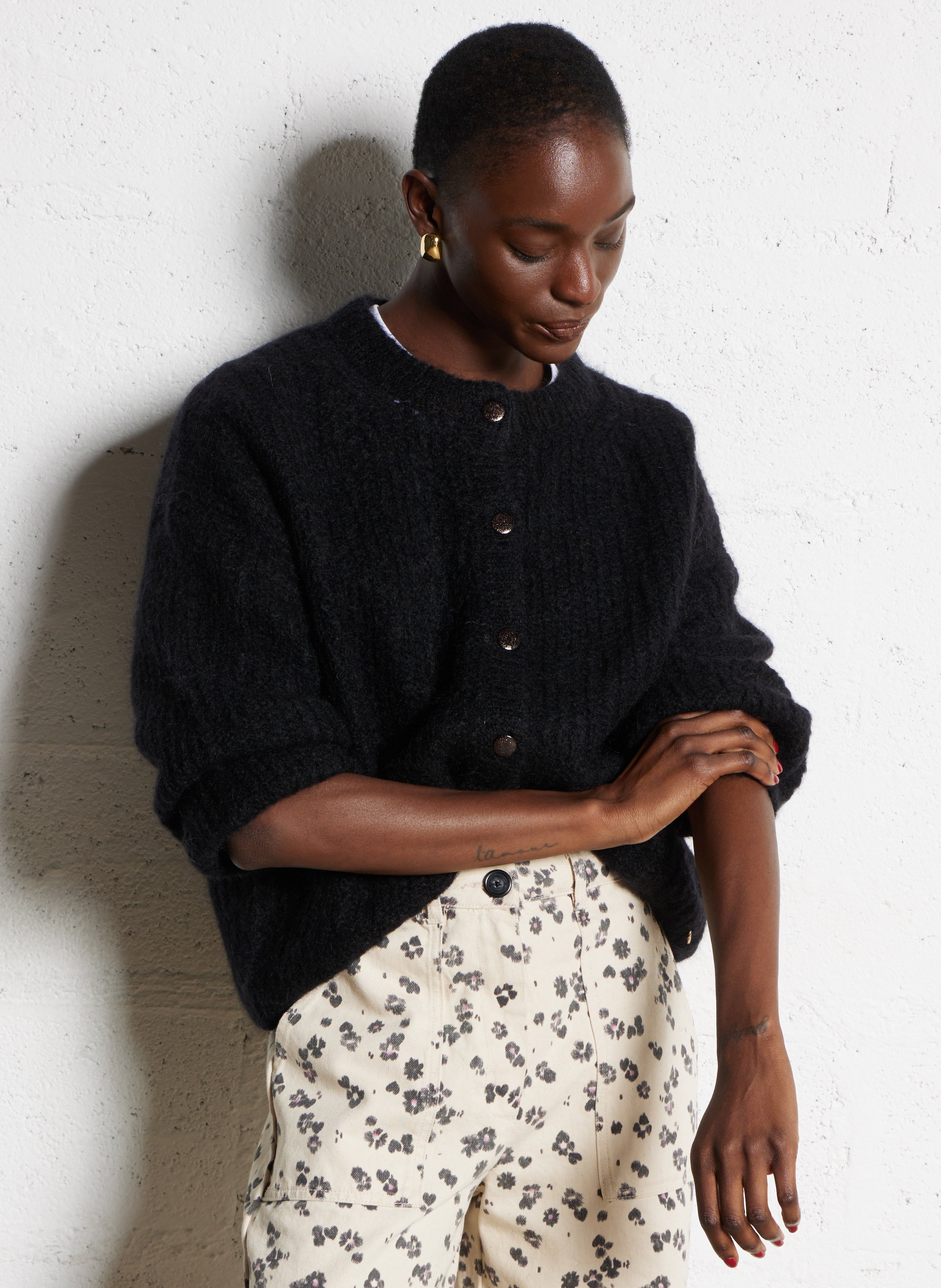 Oversized fluffy wool blend vest DES PETITS HAUTS