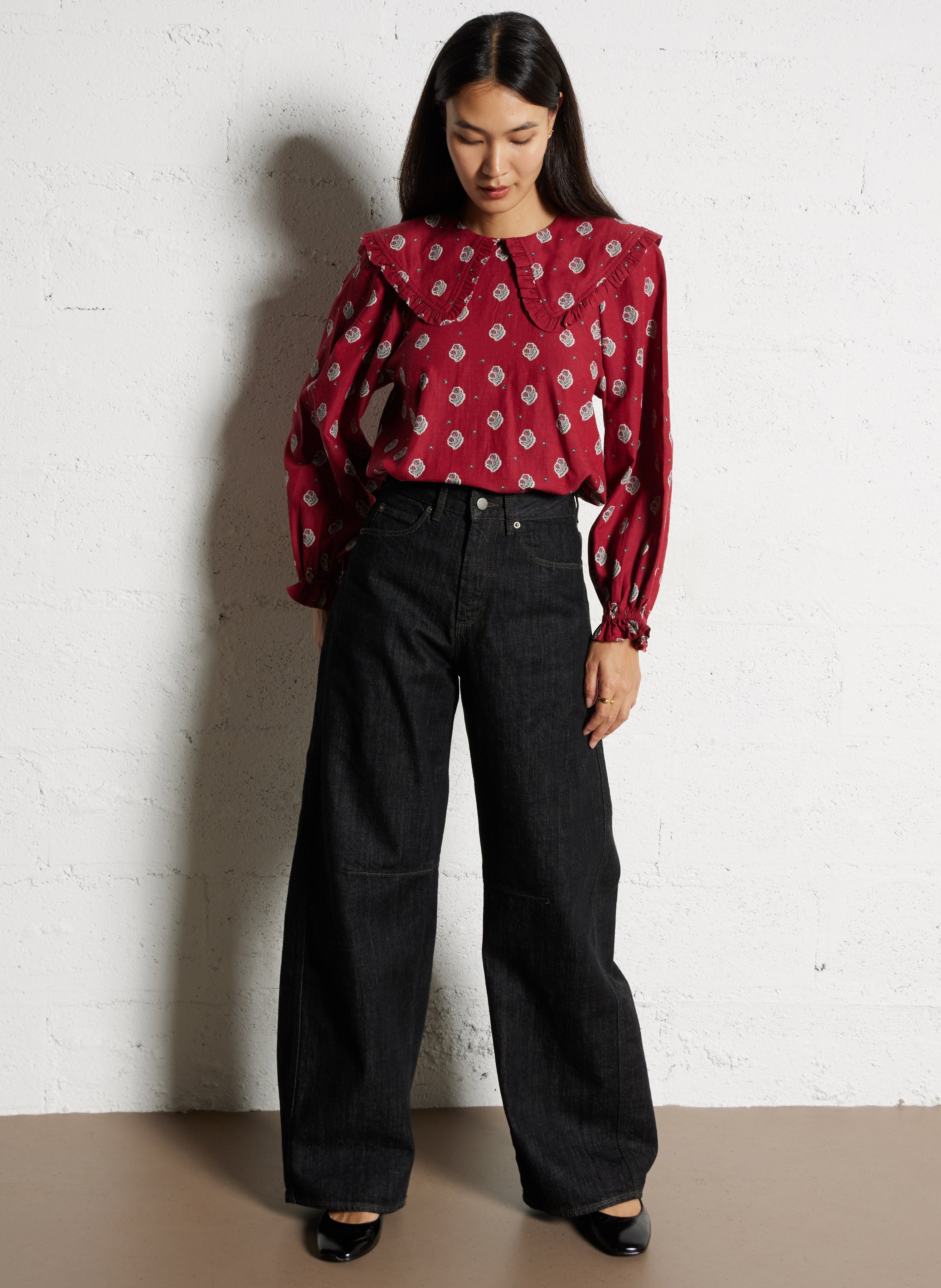 Ballerinas aus Lackleder Schwarz