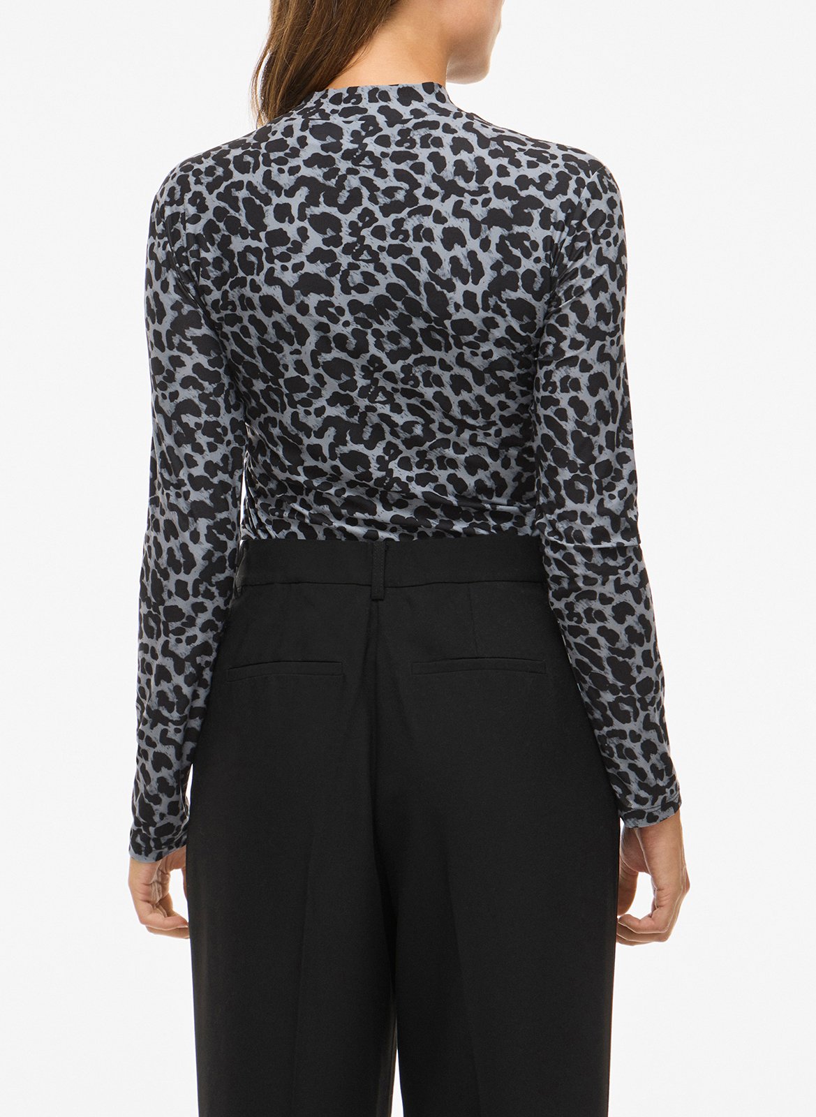 Top ajusté manches longues imprimé VILA Gris